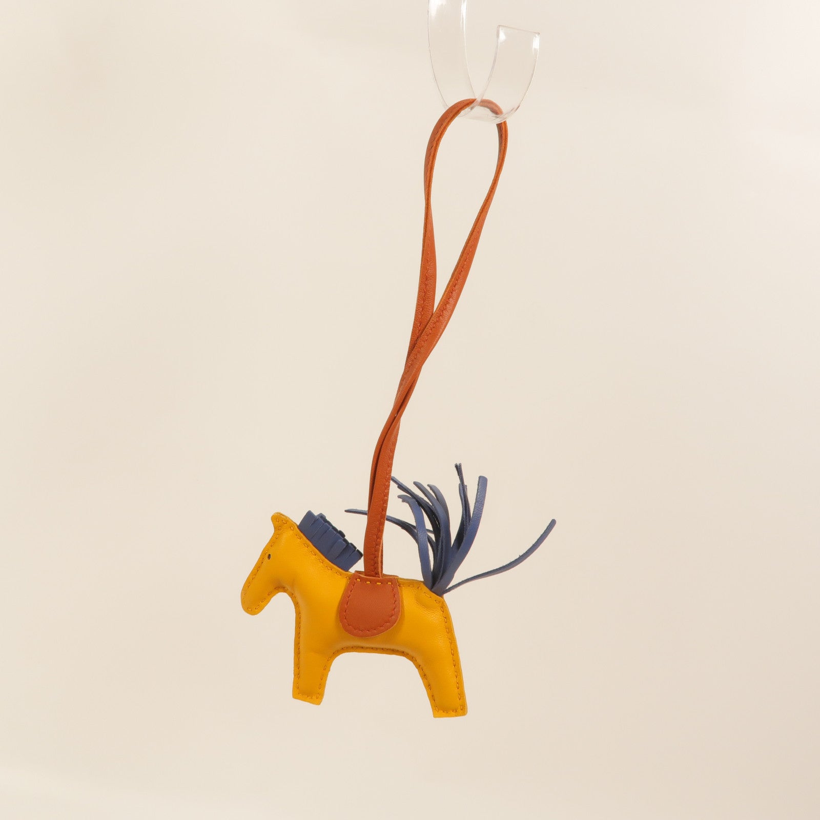 HERMES Milo皮革Rodeo PM掛飾9V Jaune d'Or/R2 Bleu Agate/3B Cornaline