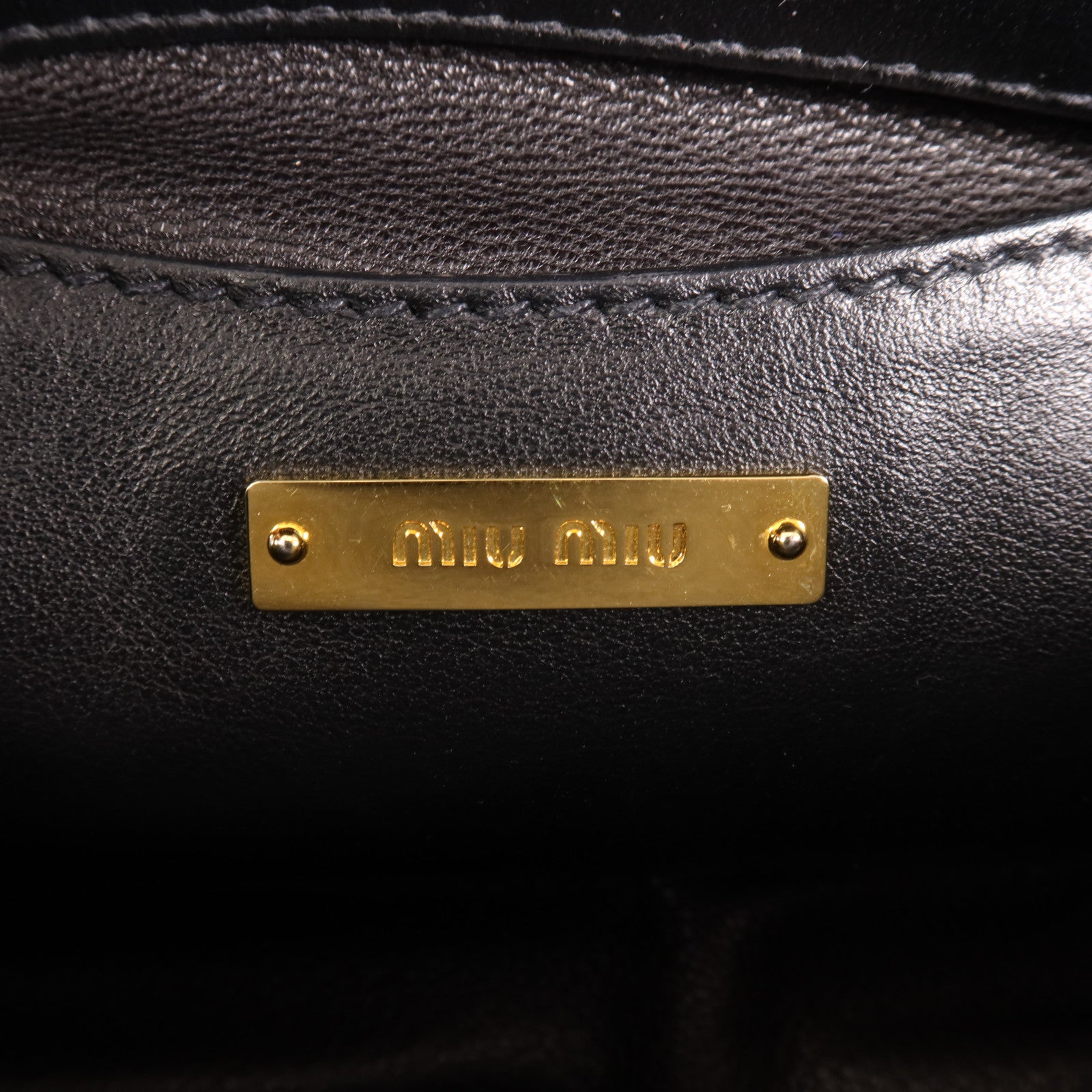 Miu Miu 牛皮皮革2 Way Shoulder金扣手挽肩背兩用袋