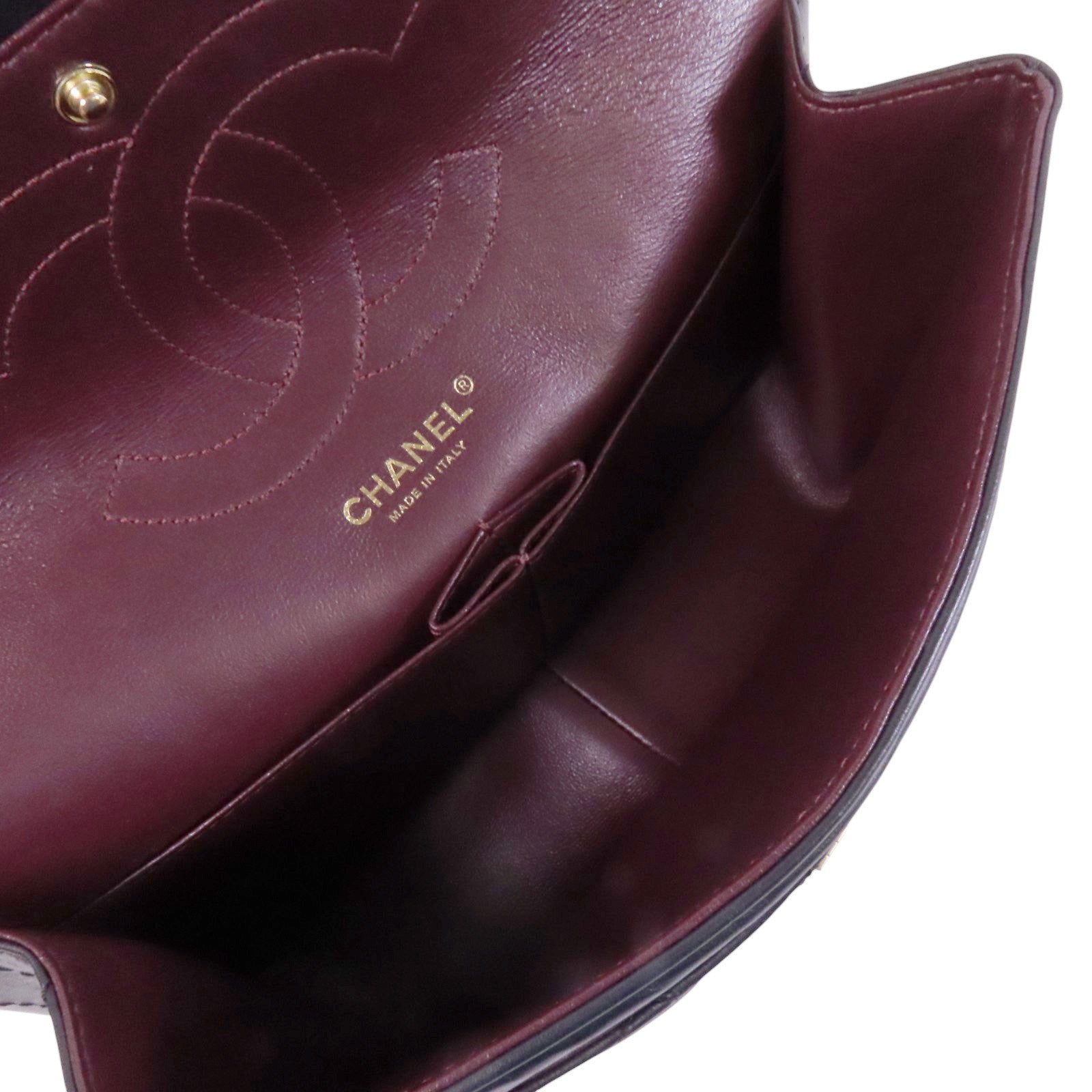 CHANEL 牛皮皮革2.55 28cm金扣鏈帶肩背袋