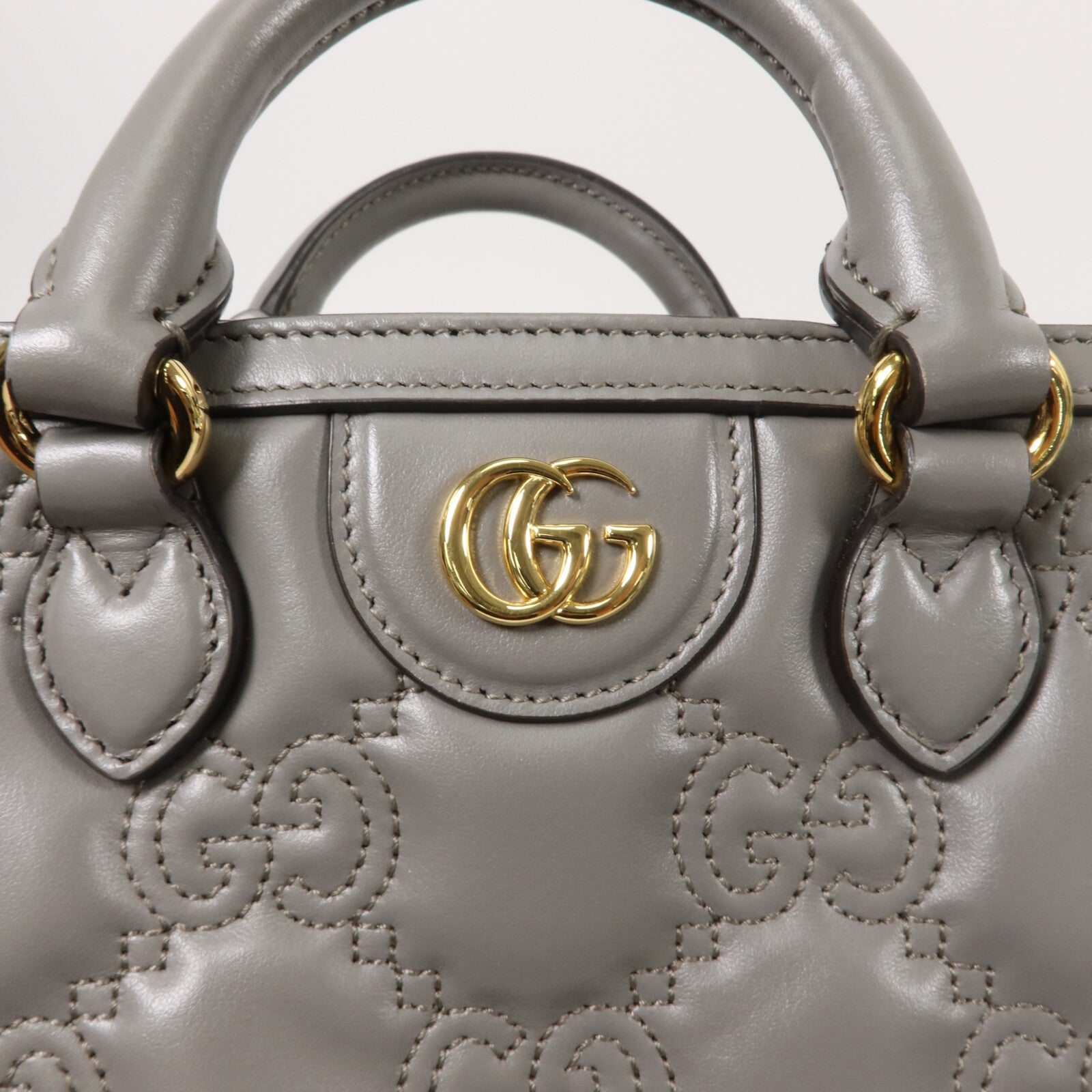 GUCCI 牛皮皮革GG Matelasse Mini Top Handle手挽肩背兩用袋