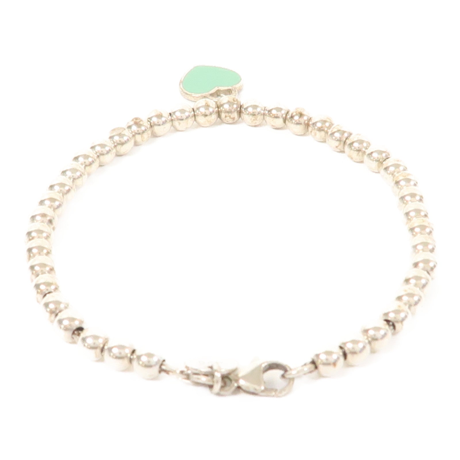 TIFFANY＆CO 925純銀Return to Tiffany Mini Heart Tag Bead Bracelet手鏈