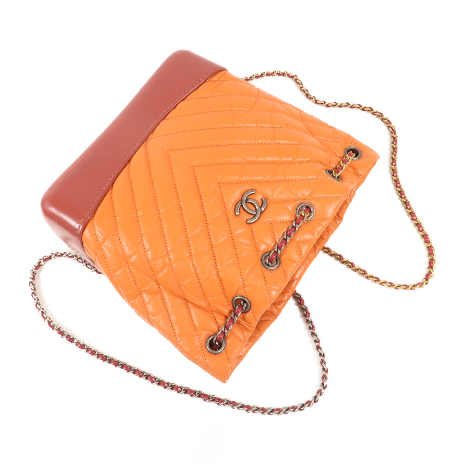 CHANEL 【激減優惠】牛皮皮革Gabrielle BackPack鏈帶背包