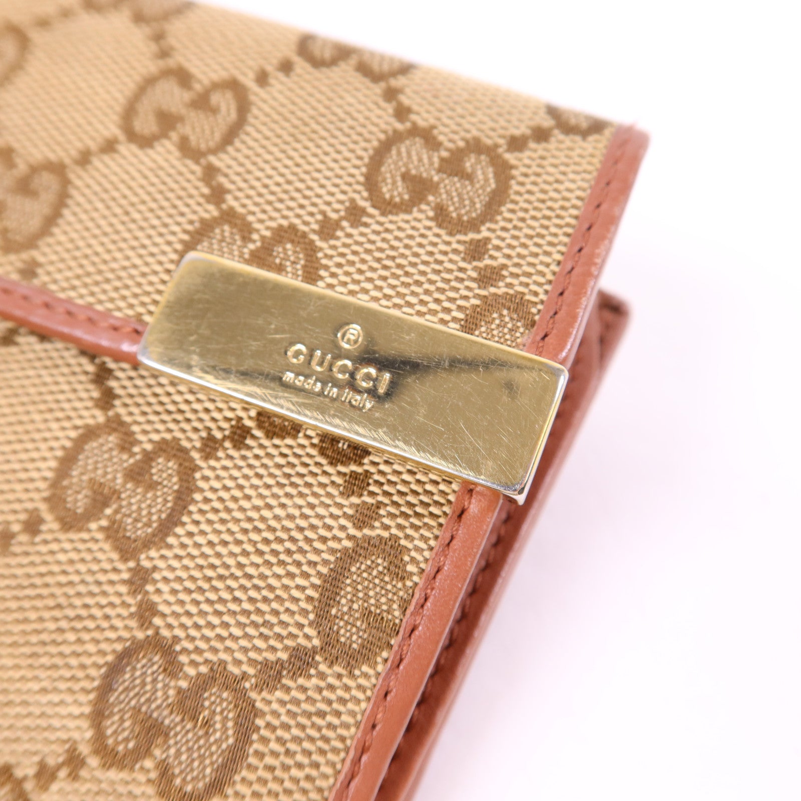 GUCCI 帆布Long Bifold Wallet金扣長錢包