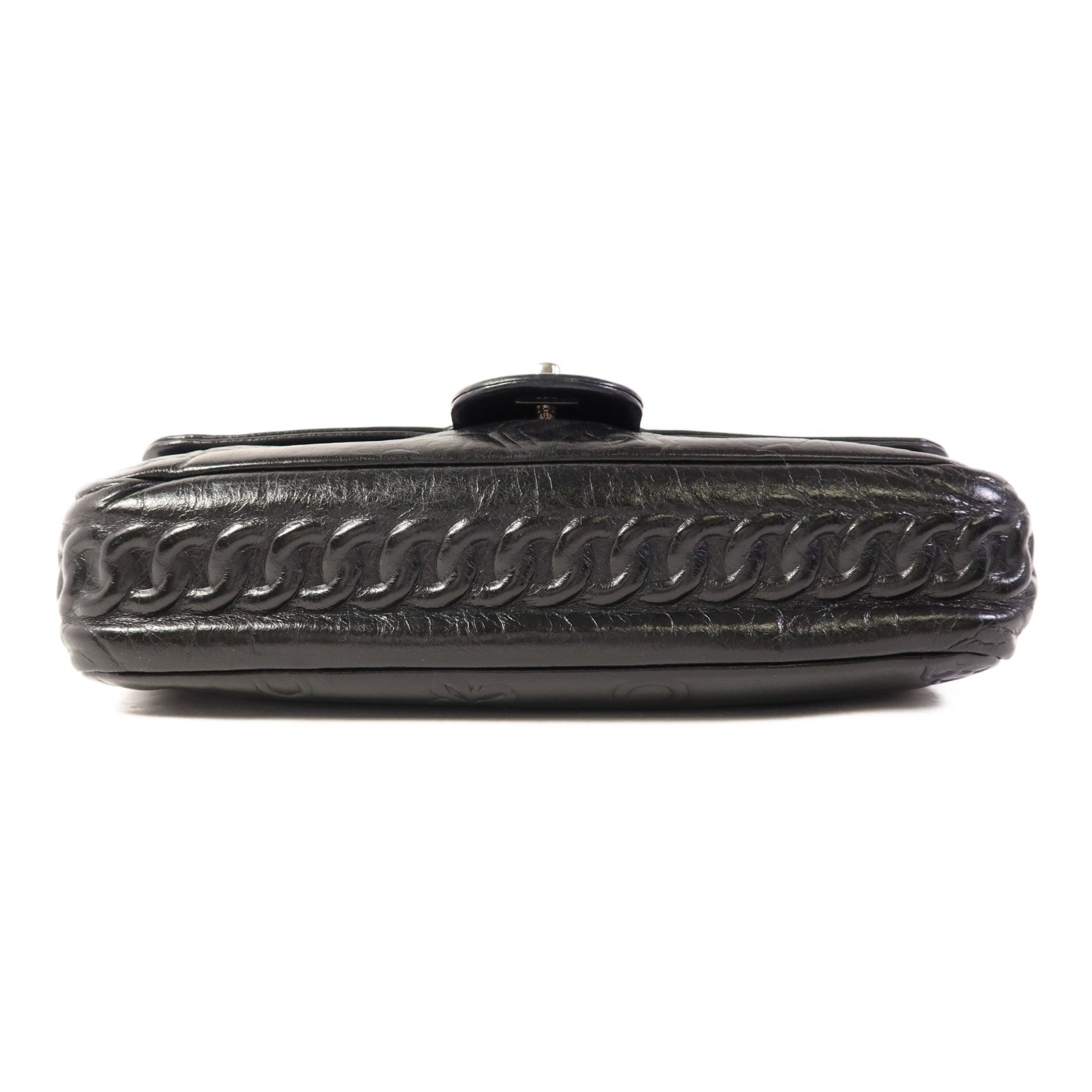 CHANEL 牛皮皮革Chain Shoulder Bag銀扣鏈帶肩背袋