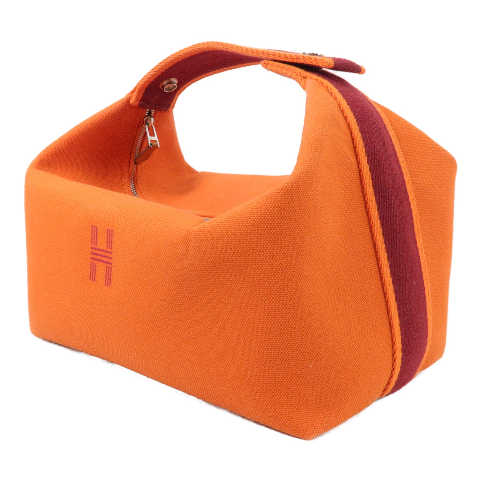 HERMES 帆布Bride-A-Brac Case Large手挽袋Orange