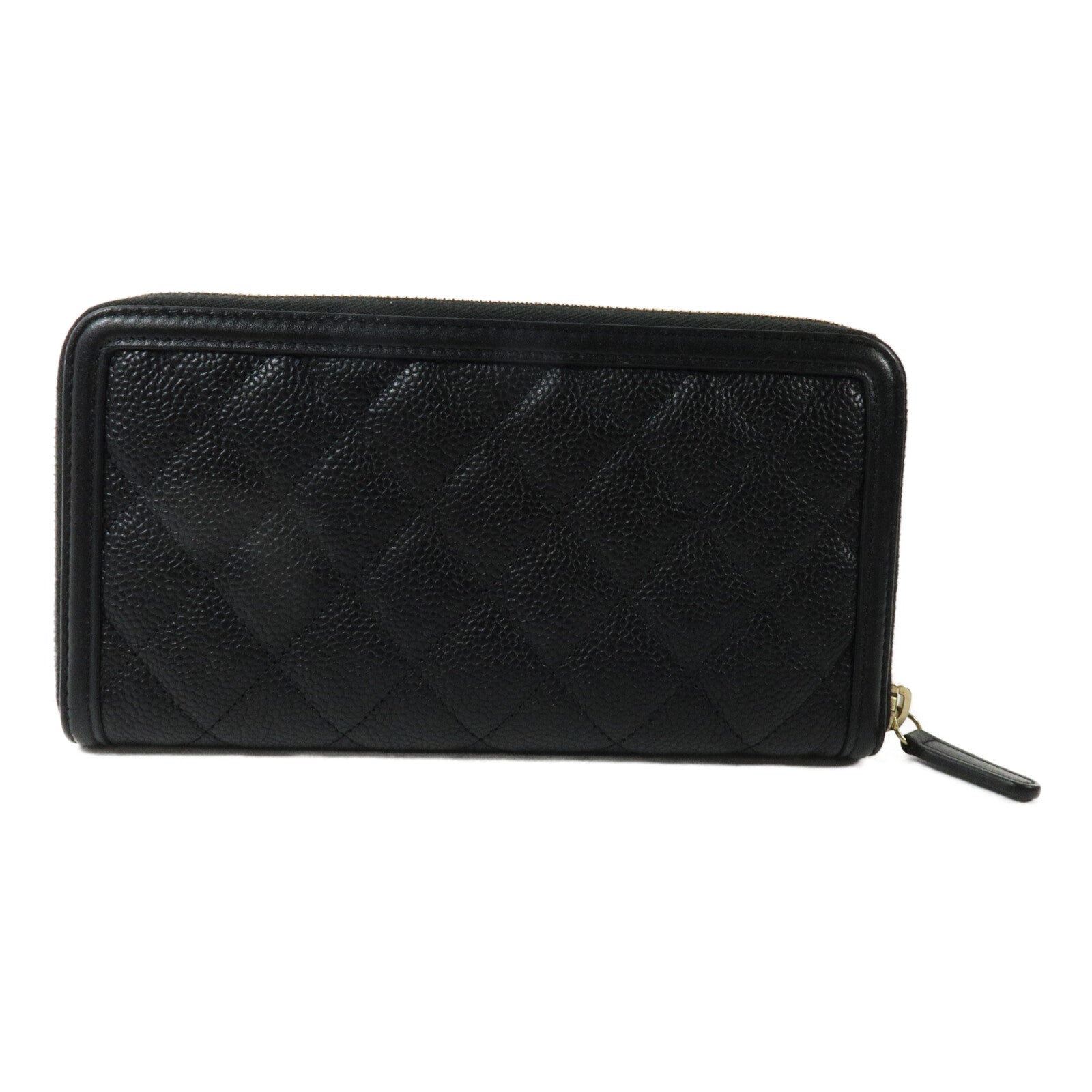 CHANEL 牛皮皮革CC Filigree Zipper Long Wallet長錢包