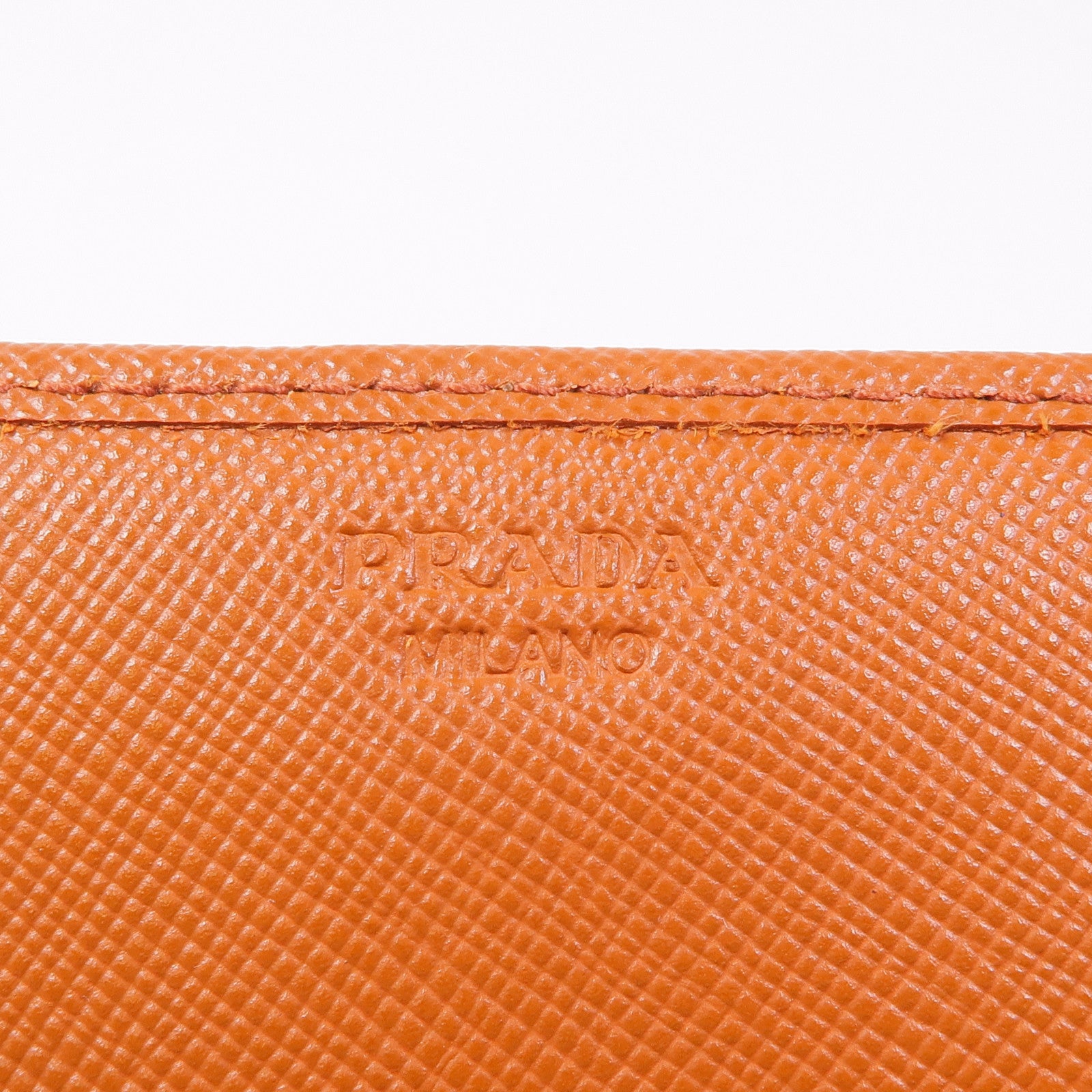 PRADA GHW Long Wallet Calfskin Leather Brown