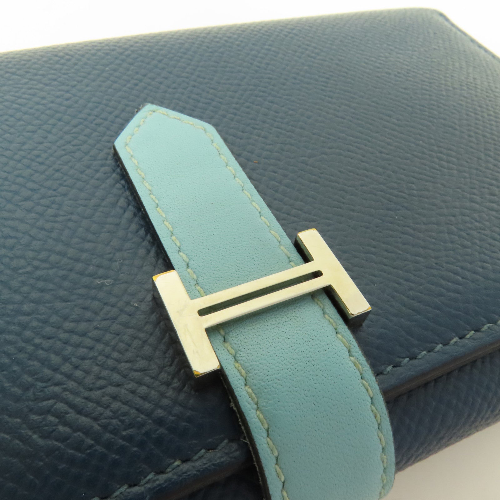 HERMES Epsom皮革Bearn Trifold Wallet銀扣長錢包