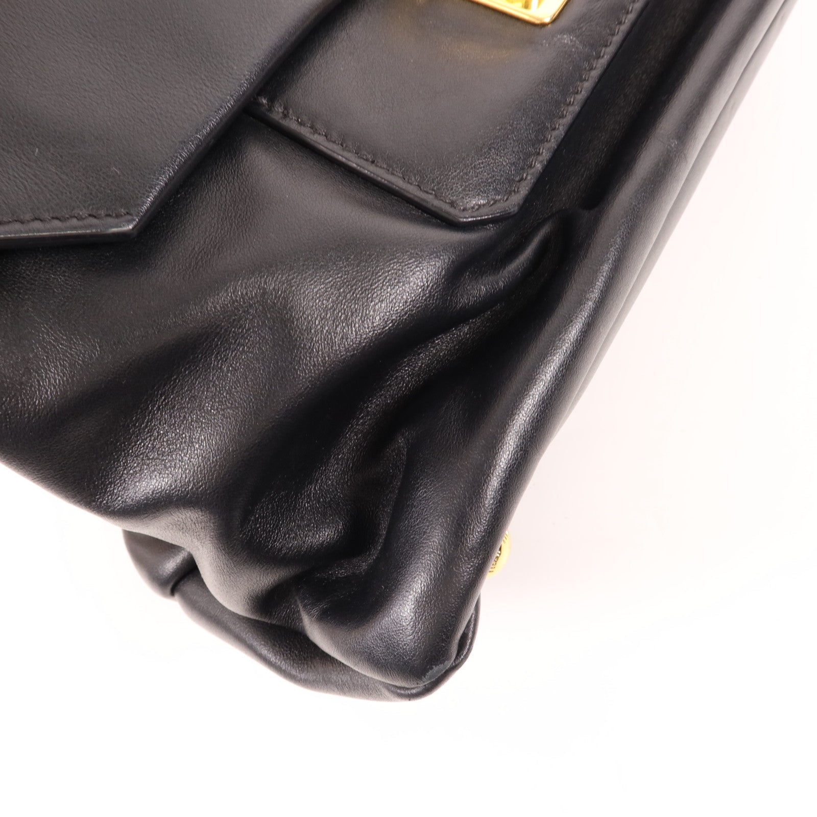 Miu Miu 牛皮皮革2 Way Shoulder金扣手挽肩背兩用袋