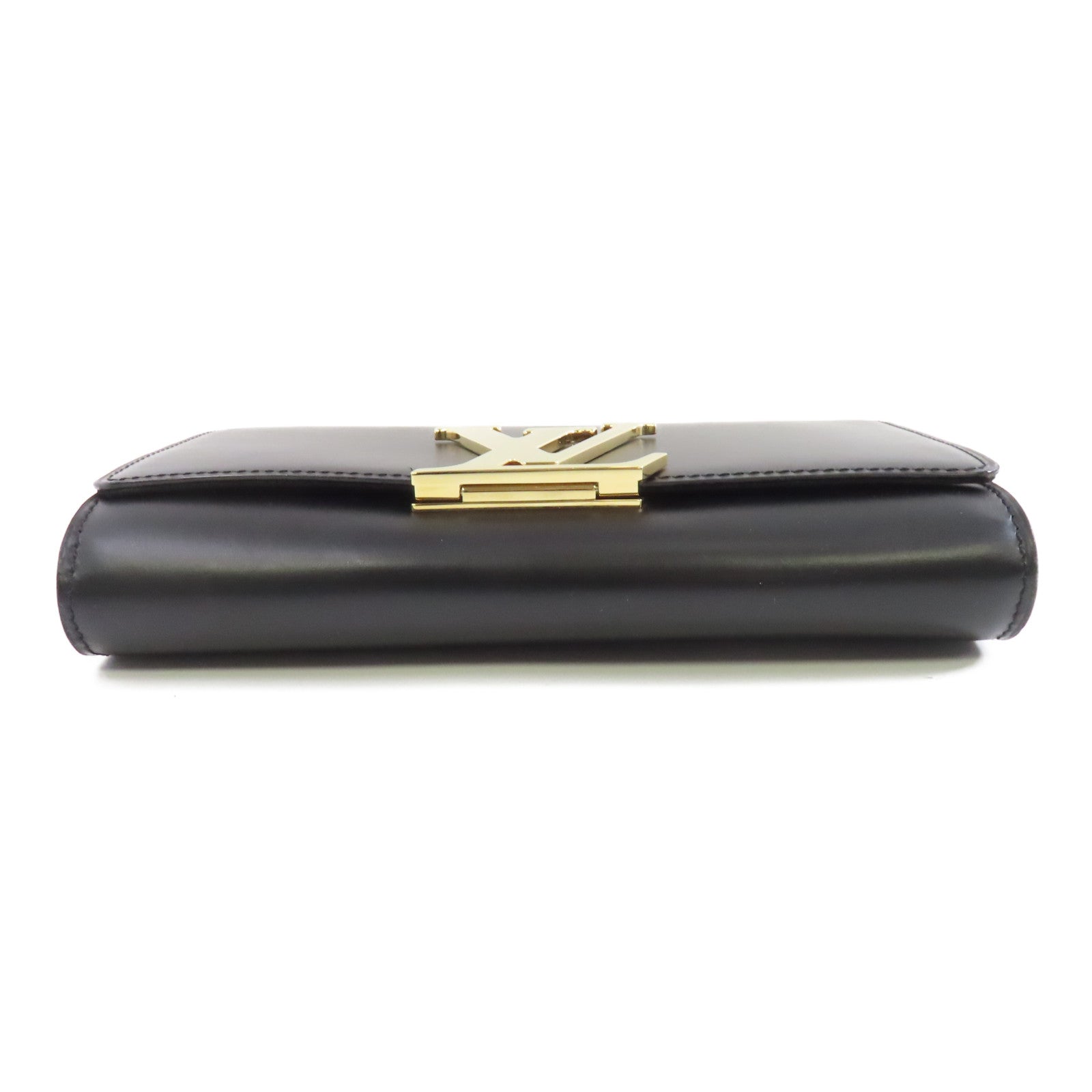 LOUIS VUITTON 牛皮皮革Chain Louise金扣鏈帶肩背袋黑色