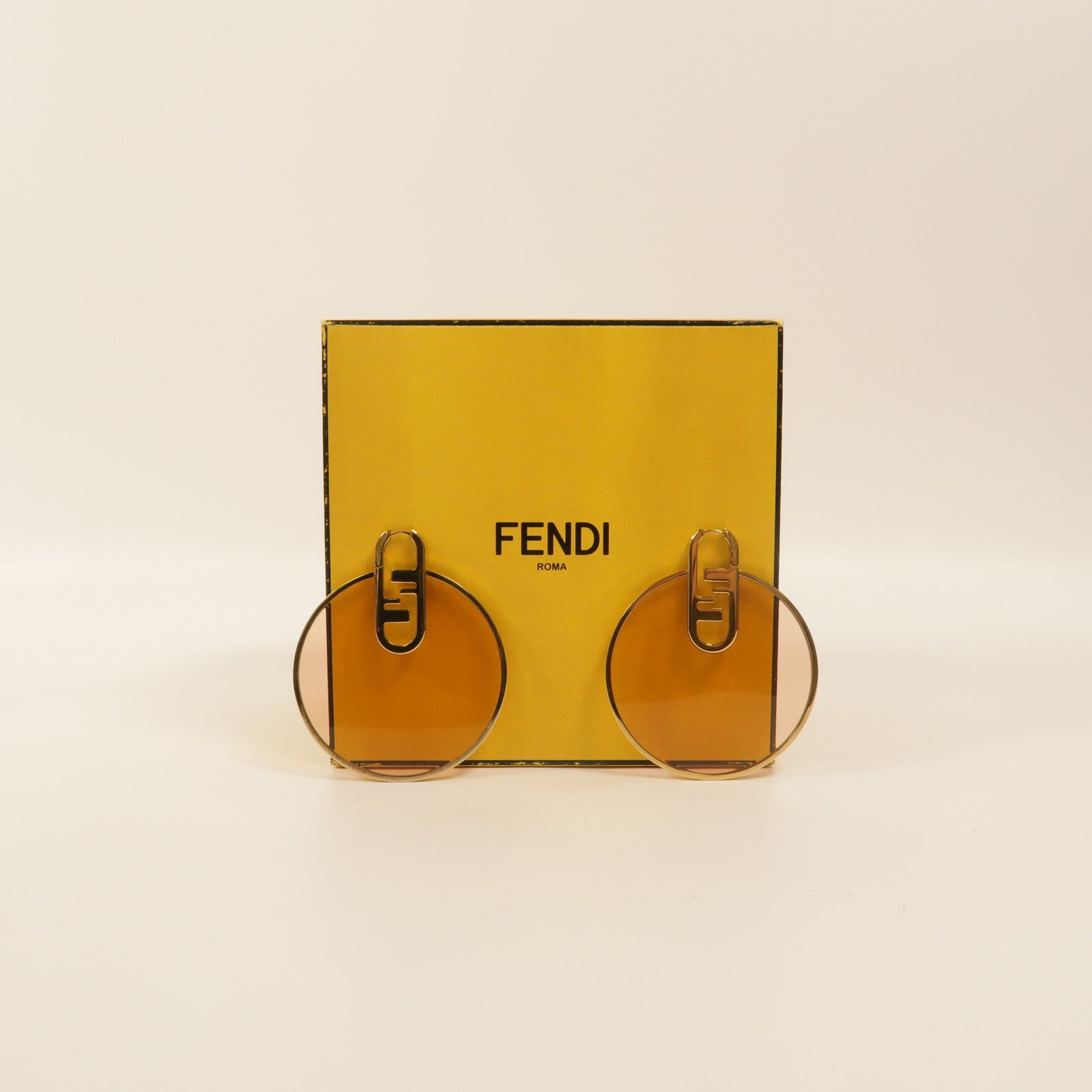 FENDI 金屬/Plexiglass FF Logo Earrings耳環