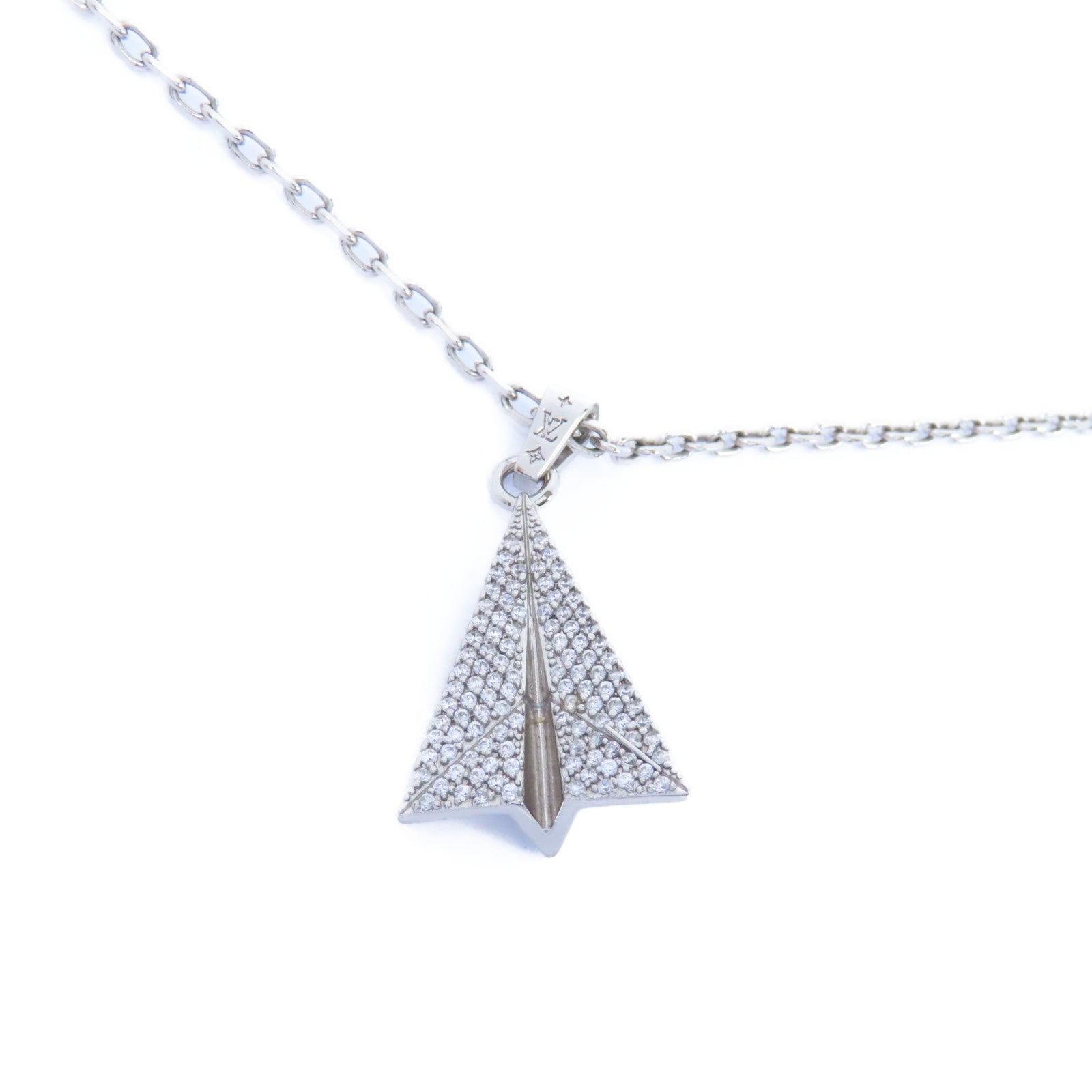 LOUIS VUITTON 金屬Paper Plane Necklace項鍊銀色
