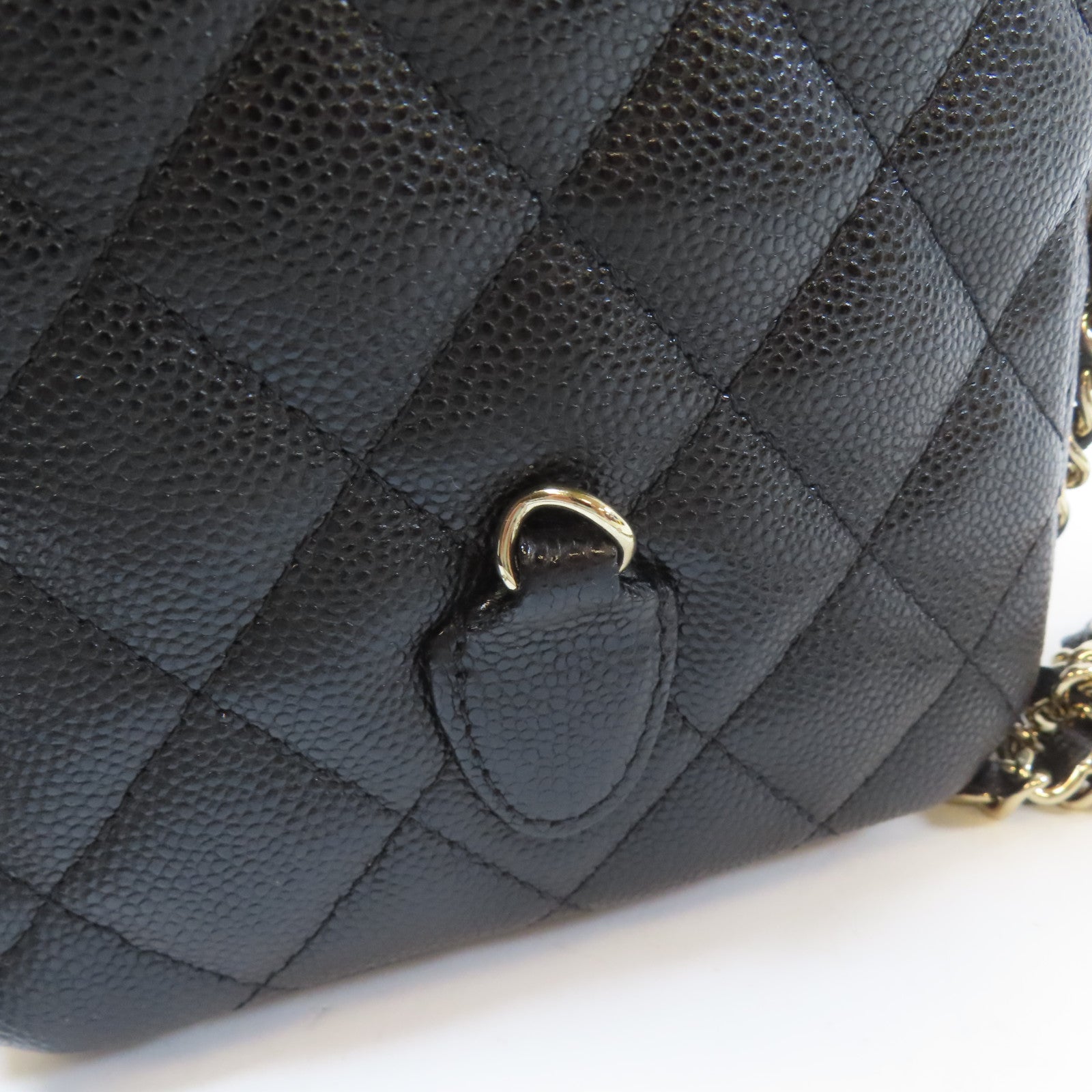 CHANEL 菱格Caviar皮革24C Backpack金扣背包肩背袋兩用黑色