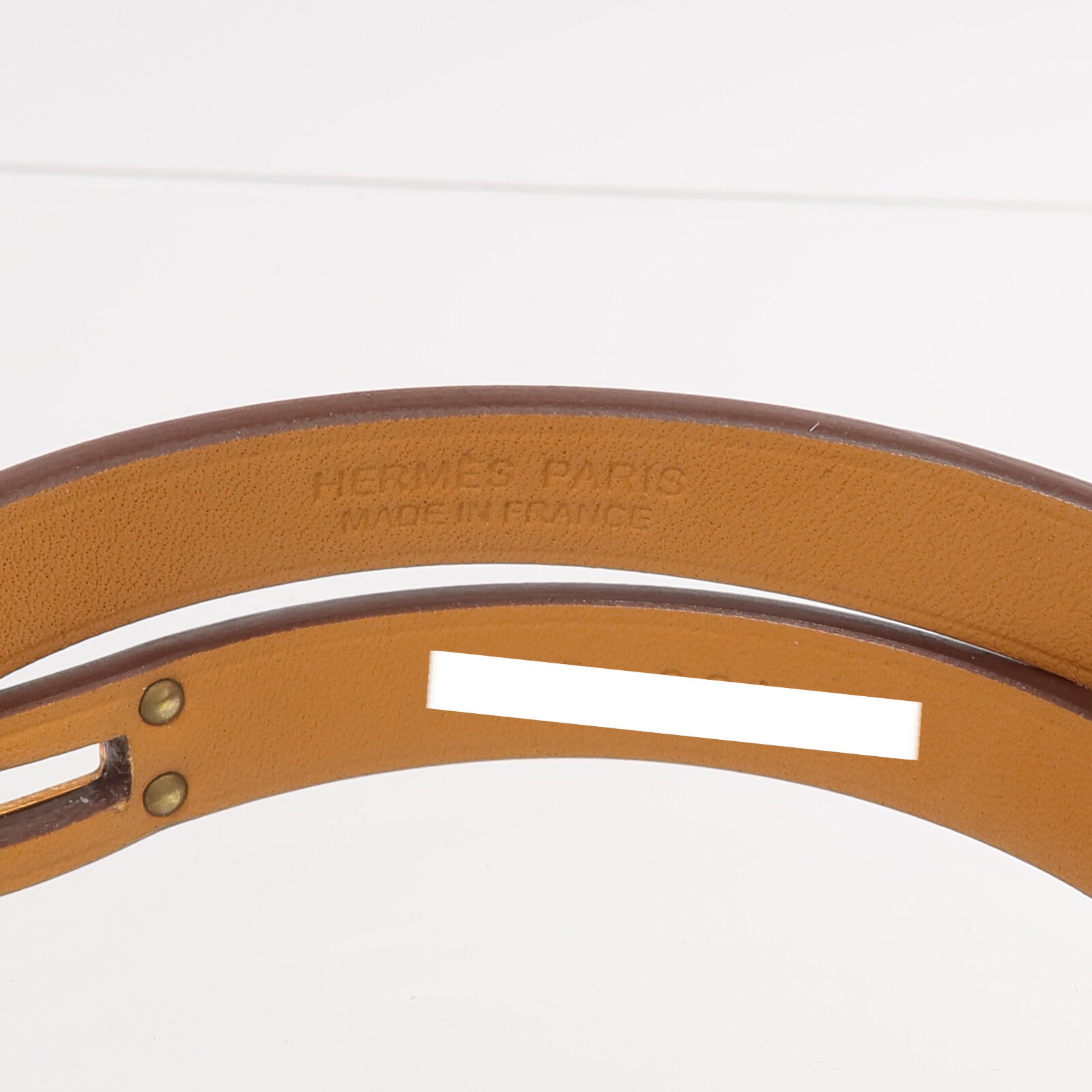 HERMES Swift皮革Mini Kelly Double Tour Bracelet金扣手帶Etoupe