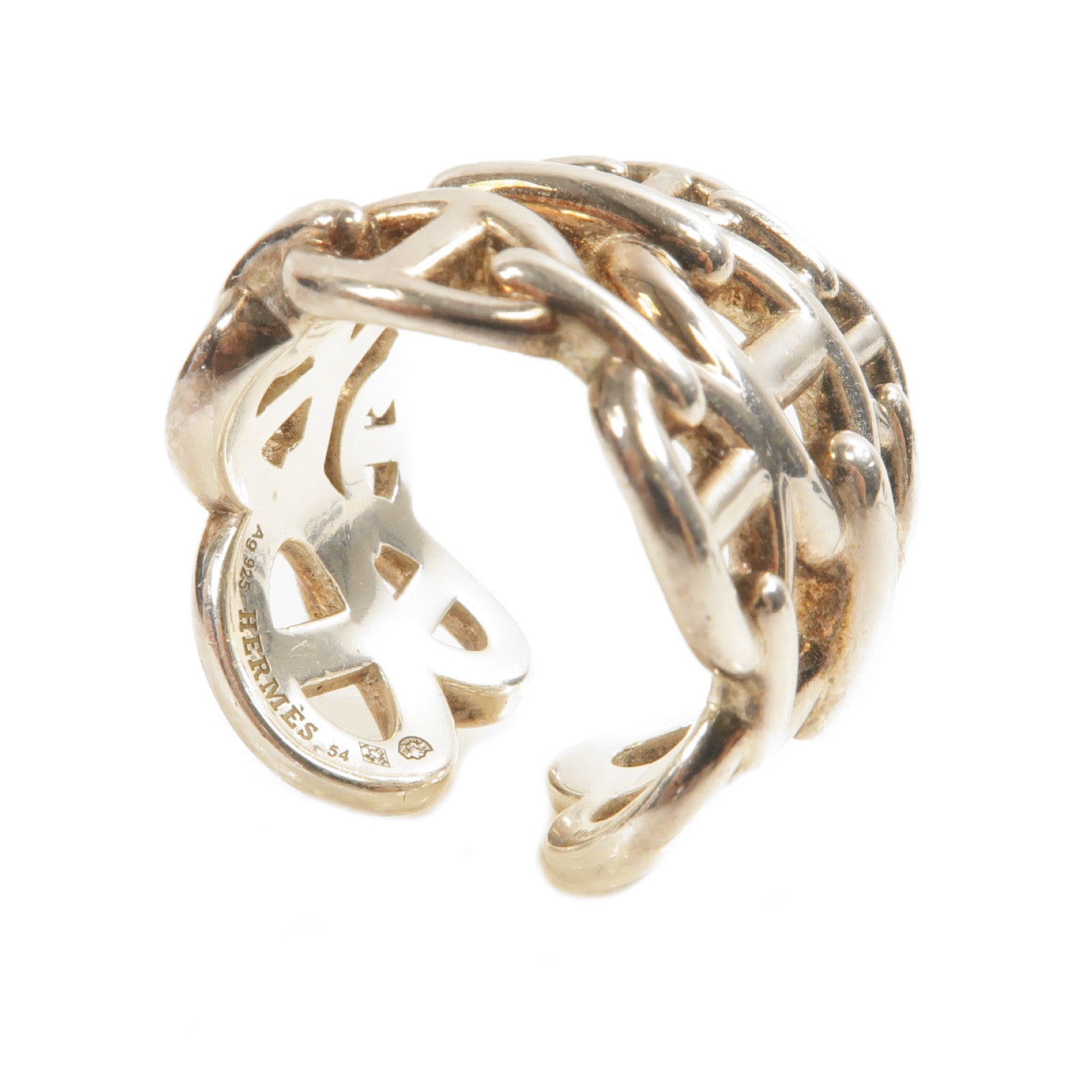 HERMESChain D'ancre Enchainee Ring Silver US#5.75