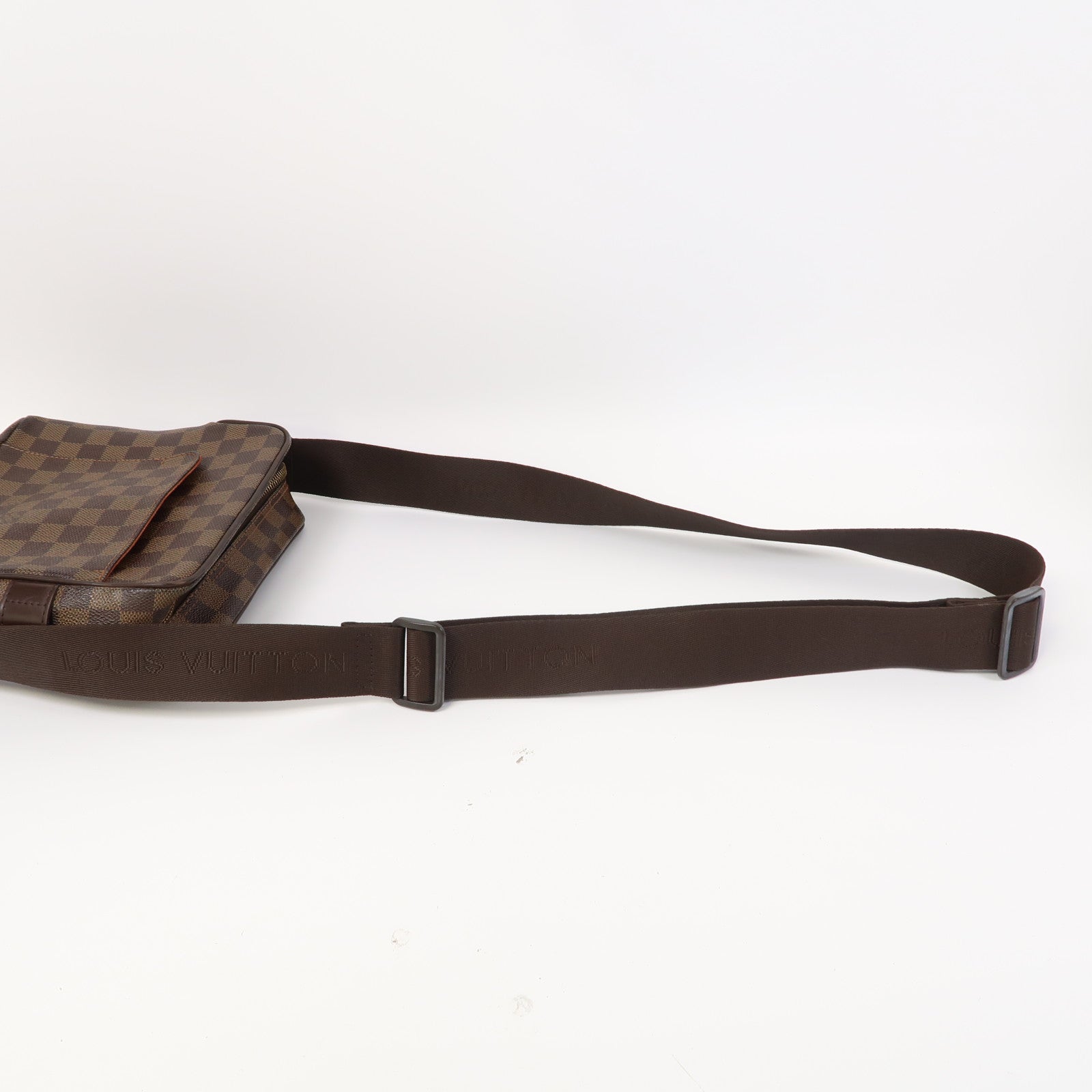 LOUIS VUITTON 【激減優惠】Damier Ebene Olav PM金扣肩背袋啡色