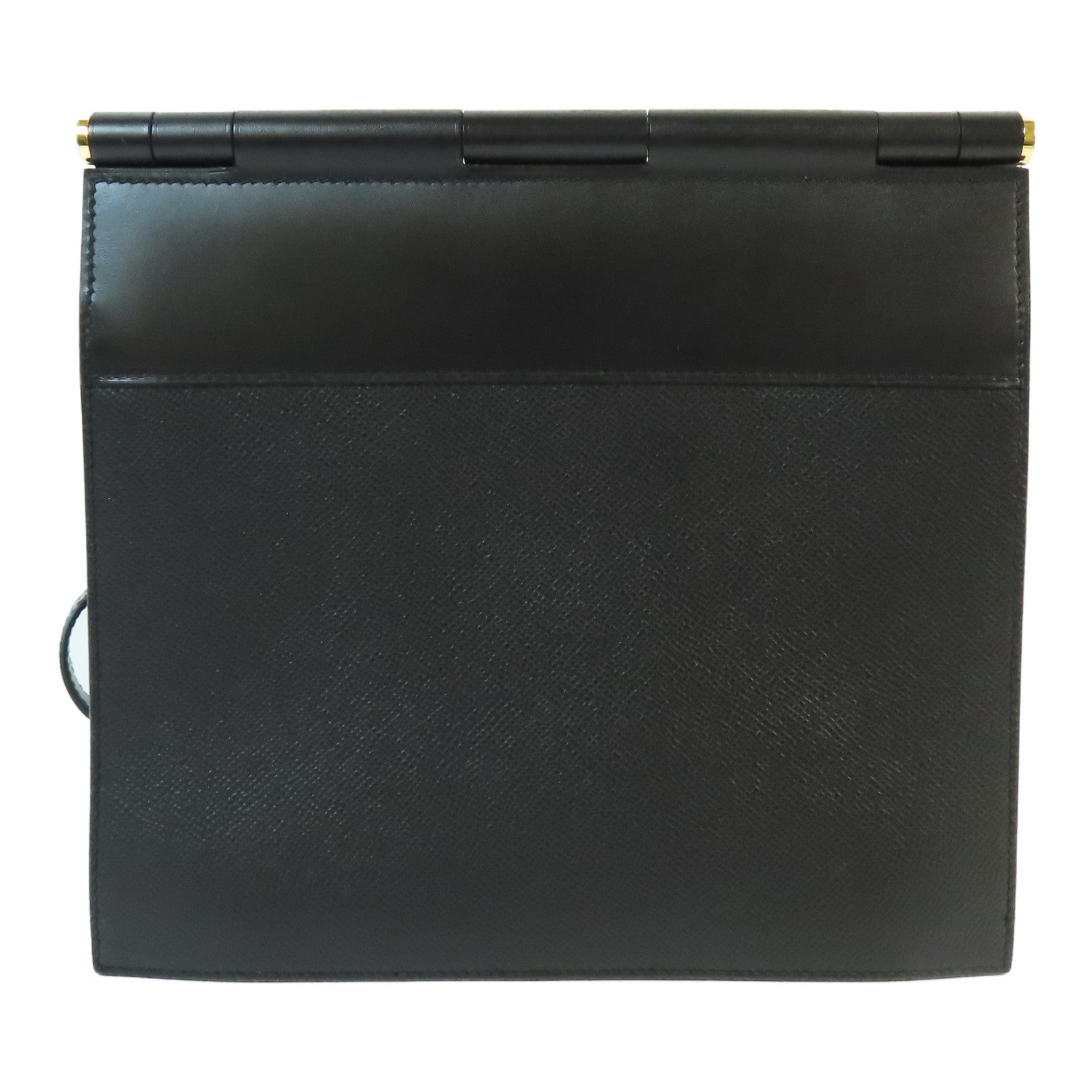 HERMES Swift皮革/Epsom皮革Sacabar 24金扣肩背袋Noir