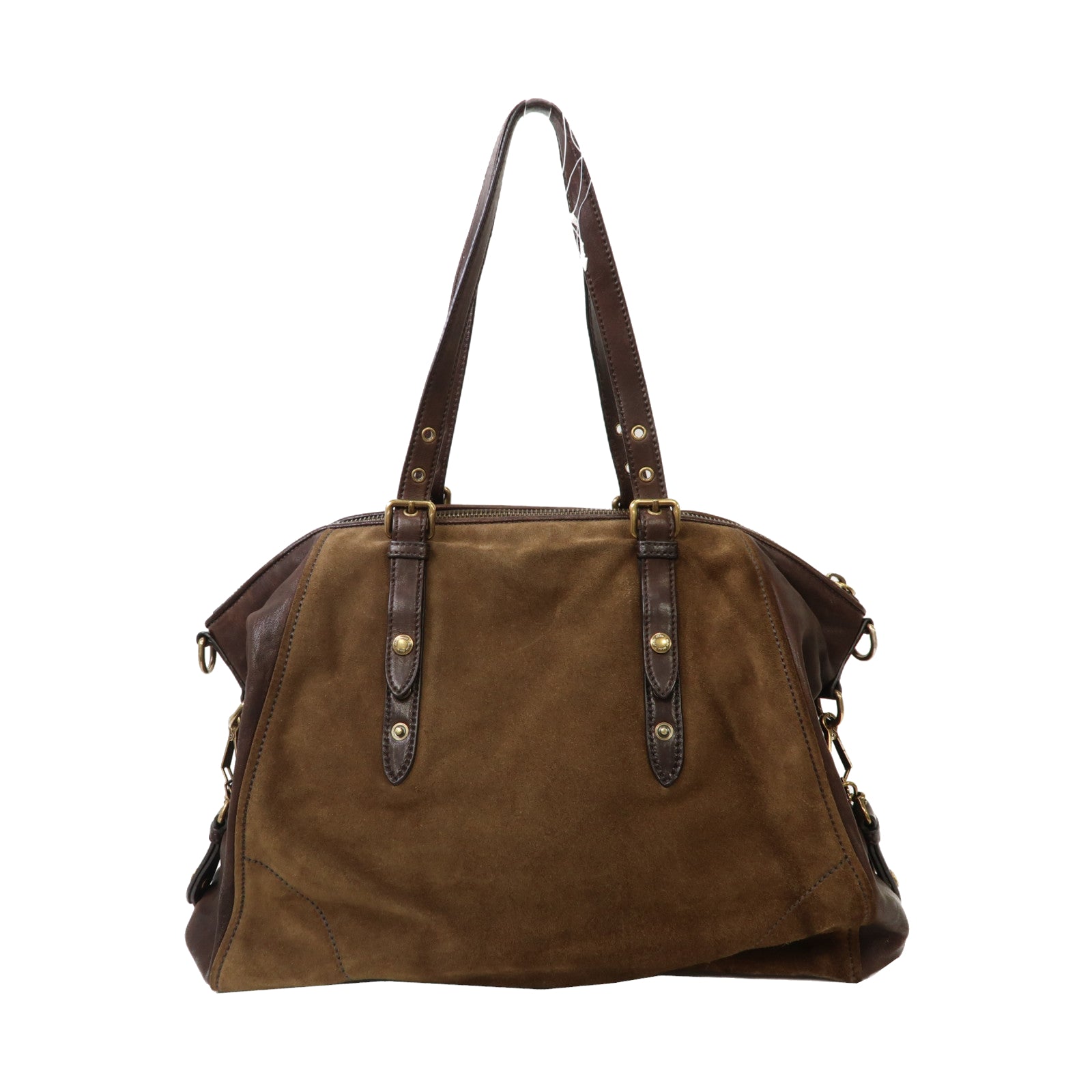 Miu Miu 麂皮皮革/牛皮皮革Shoulder Bag金扣肩背袋啡色
