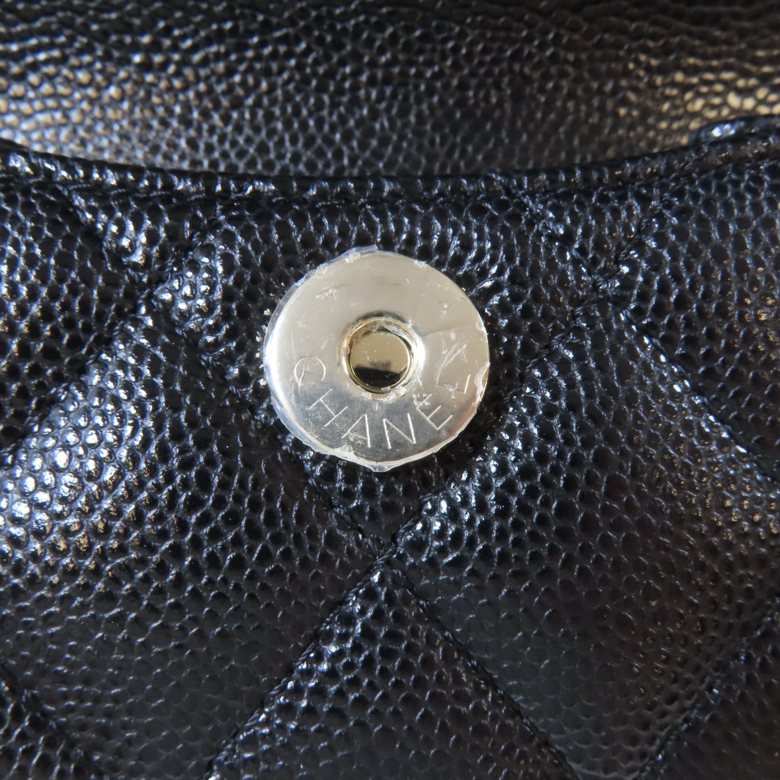 CHANEL 菱格Caviar皮革24C Backpack金扣背包肩背袋兩用黑色