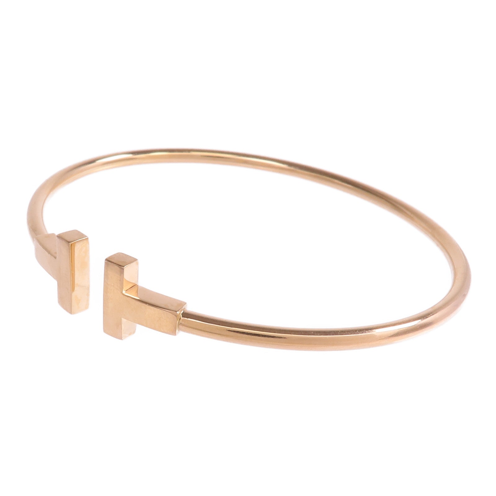 TIFFANY＆CO 18K玫瑰金T Wire手鐲