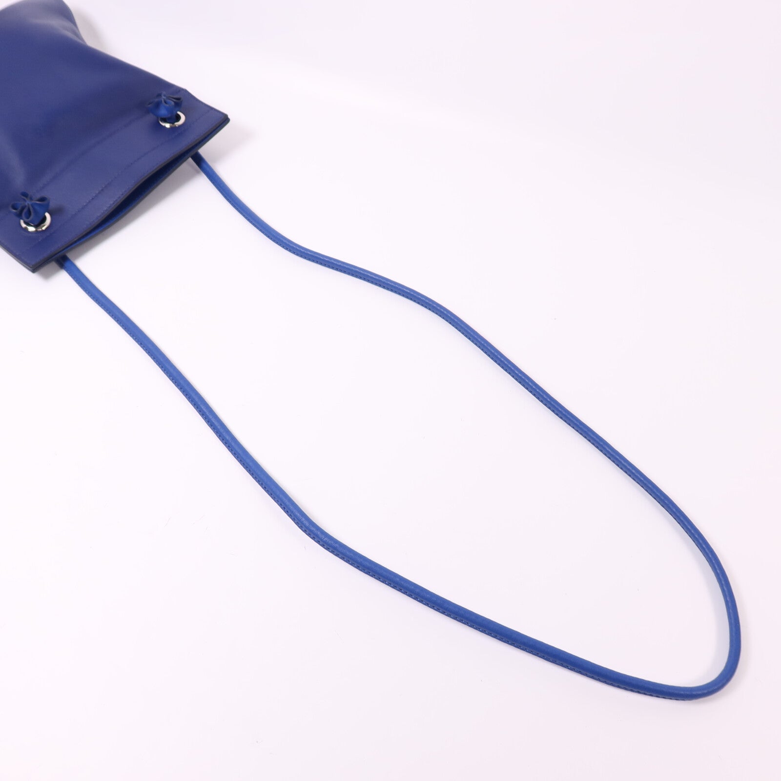 HERMES Swift皮革Aline銀扣肩背Bleu Electrique