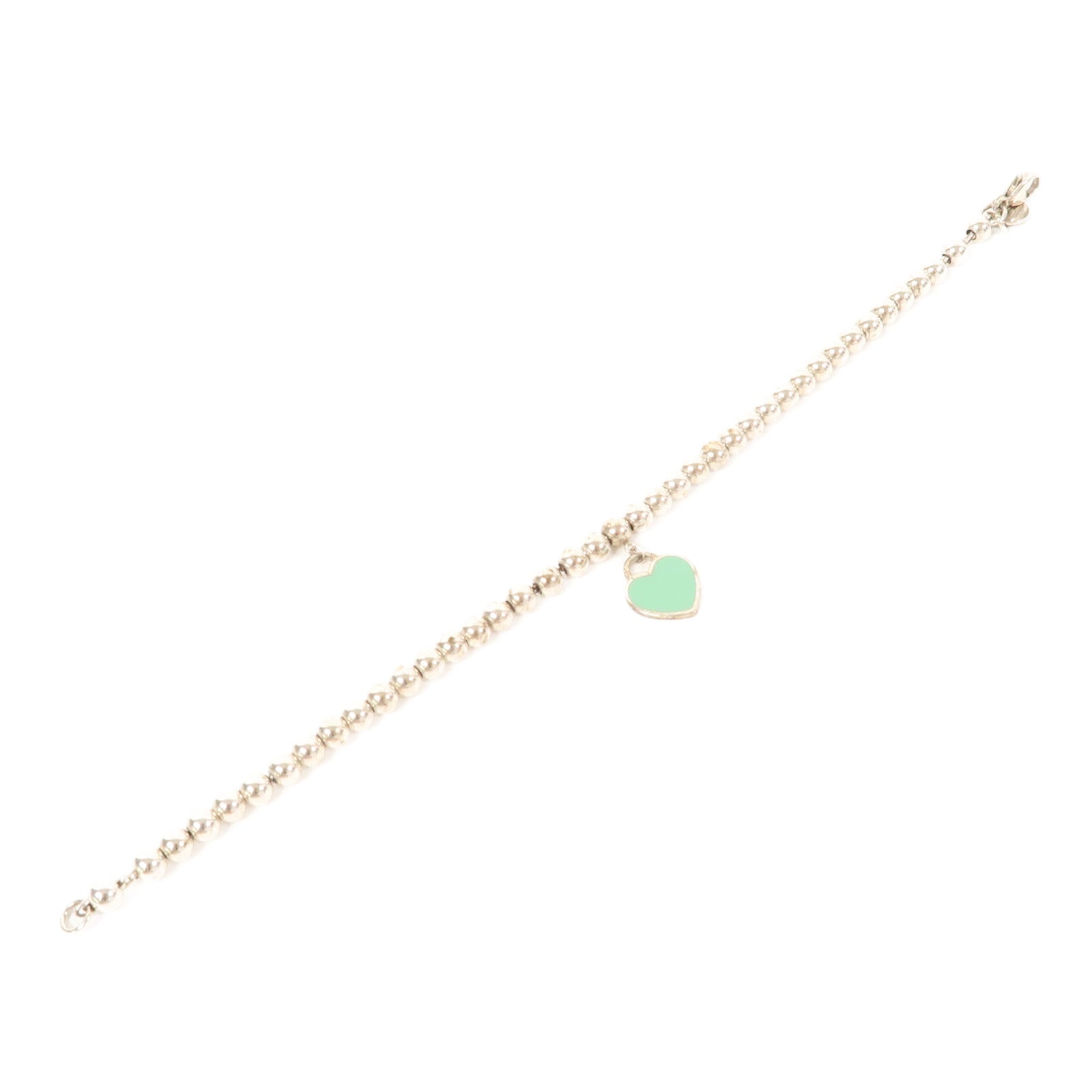 TIFFANY＆CO 925純銀Return to Tiffany Mini Heart Tag Bead Bracelet手鏈