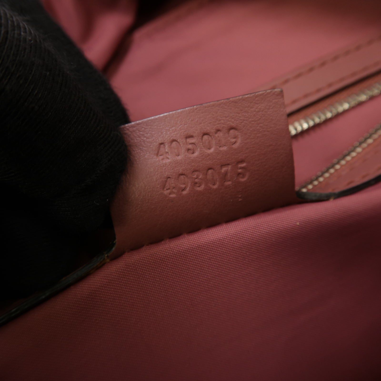 GUCCI 塗層帆布Backpack銀扣背包棕色/粉紅色