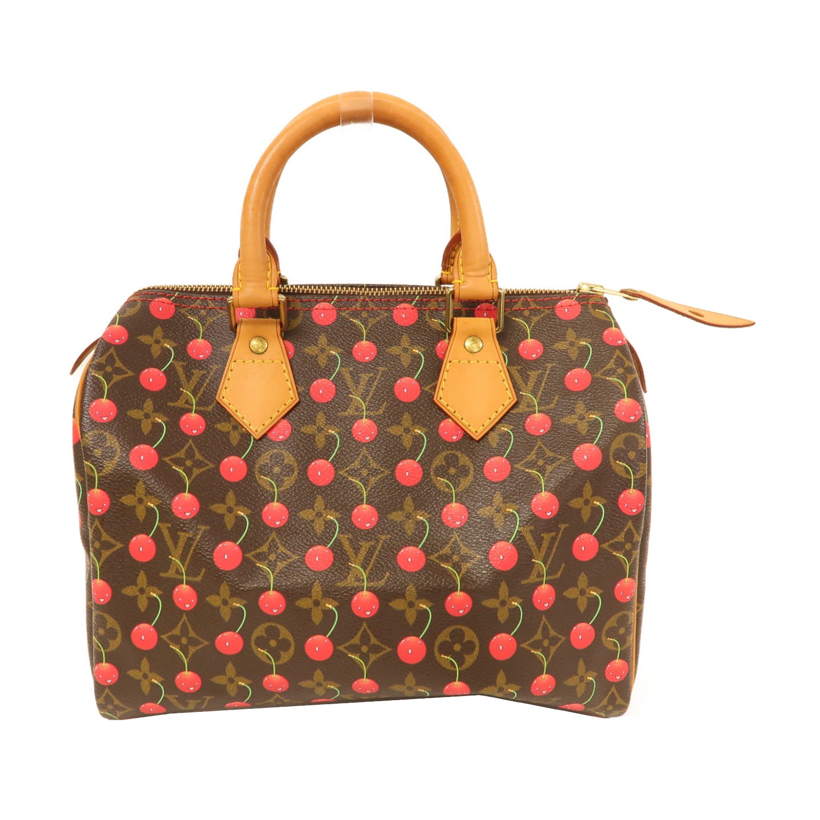 LOUIS VUITTON Monogram Takashi Murakami Speedy 25金扣手挽袋啡色