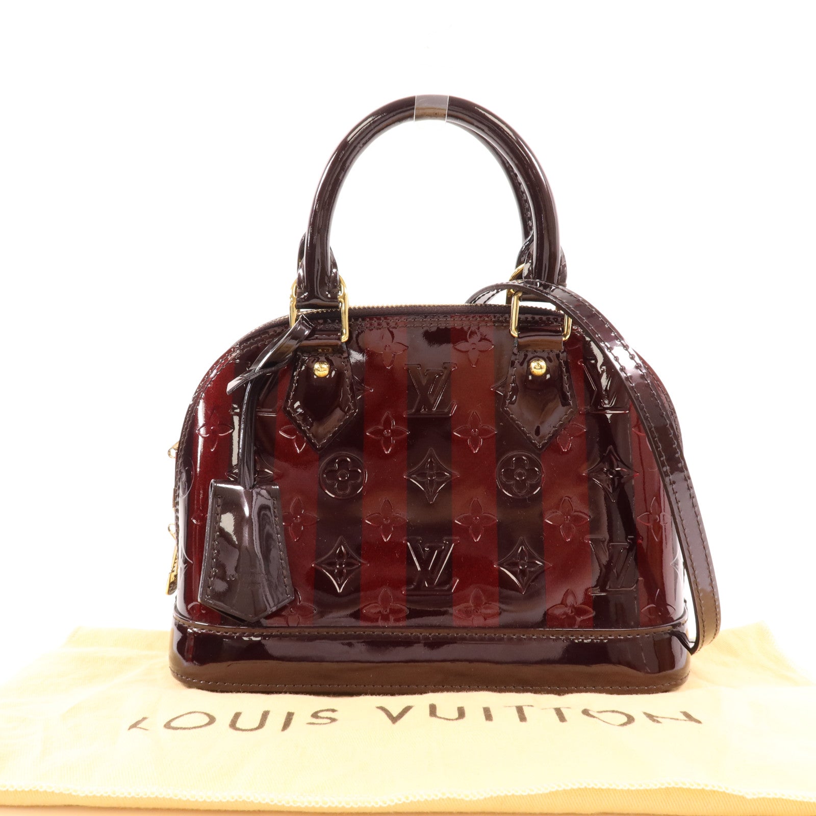 LOUIS VUITTON Monogram Vernis Alma BB金扣手挽肩背兩用袋