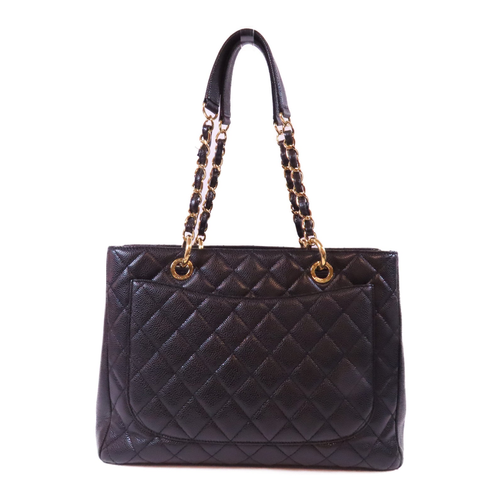 CHANEL 菱格牛皮皮革GST Grand Shopping Tote金扣手挽袋黑色