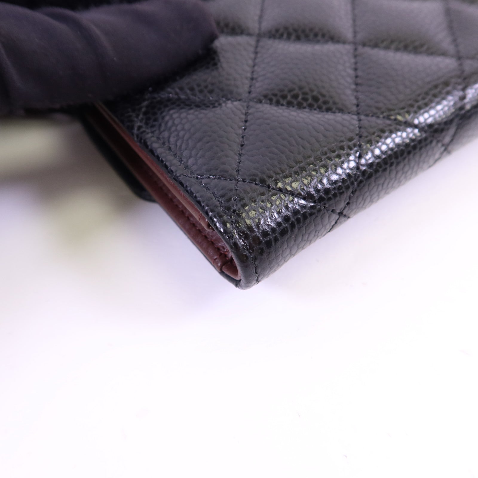 CHANEL 牛皮皮革Matelasse Tri-Fold Wallet金扣長錢包