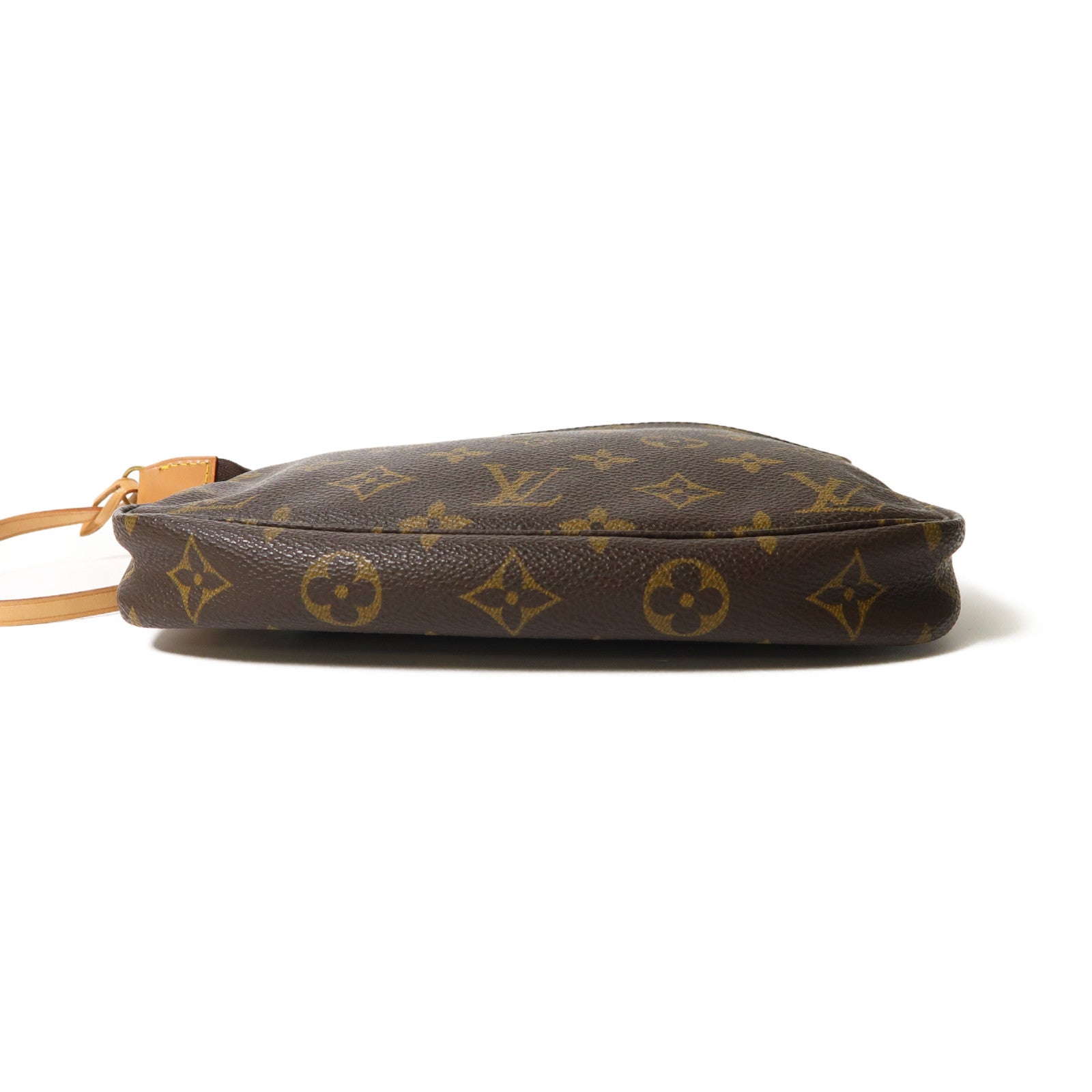 LOUIS VUITTON Monogram Pochette Accessoires金扣手挽袋啡色