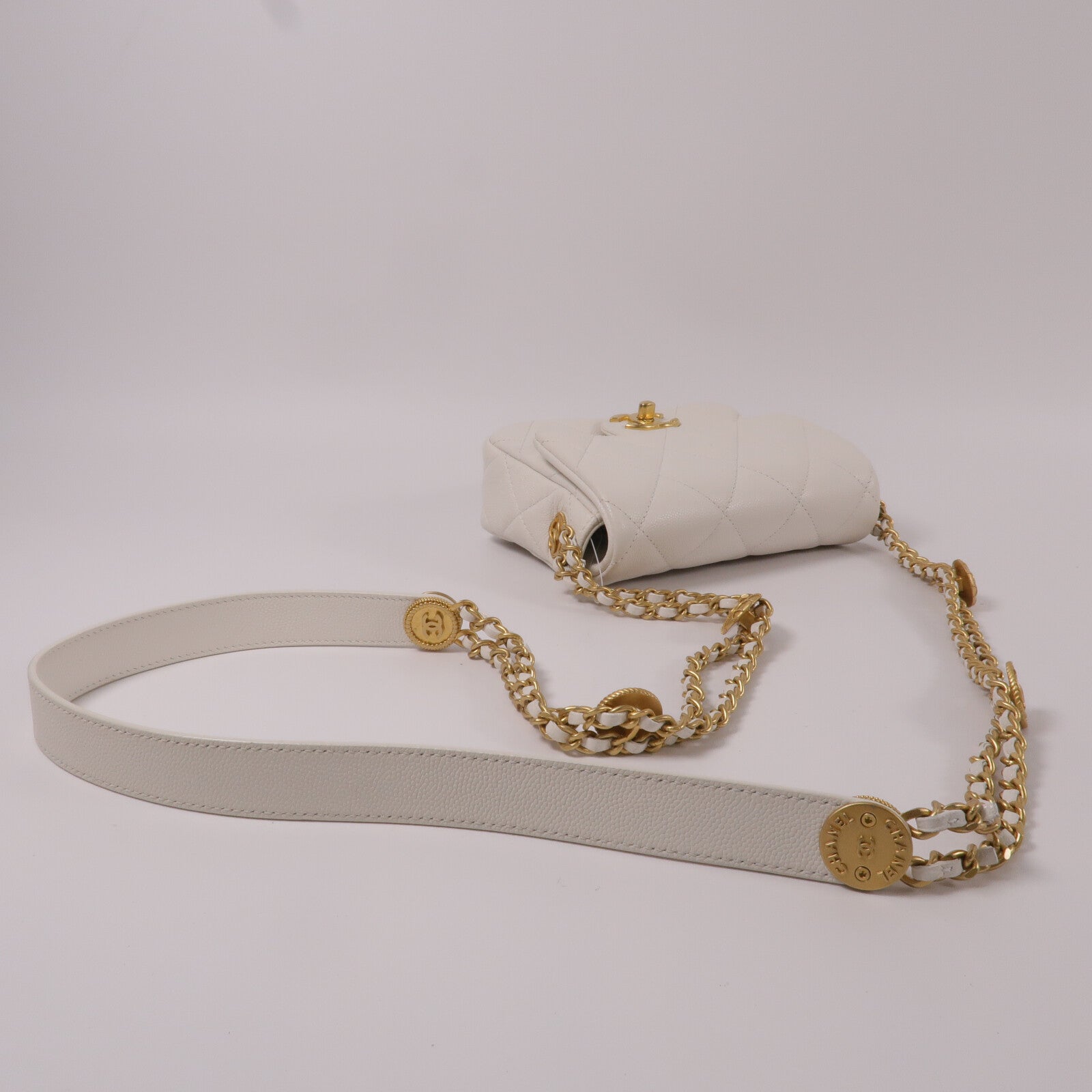 CHANEL 牛皮皮革Chain Shoulder鏈帶肩背袋