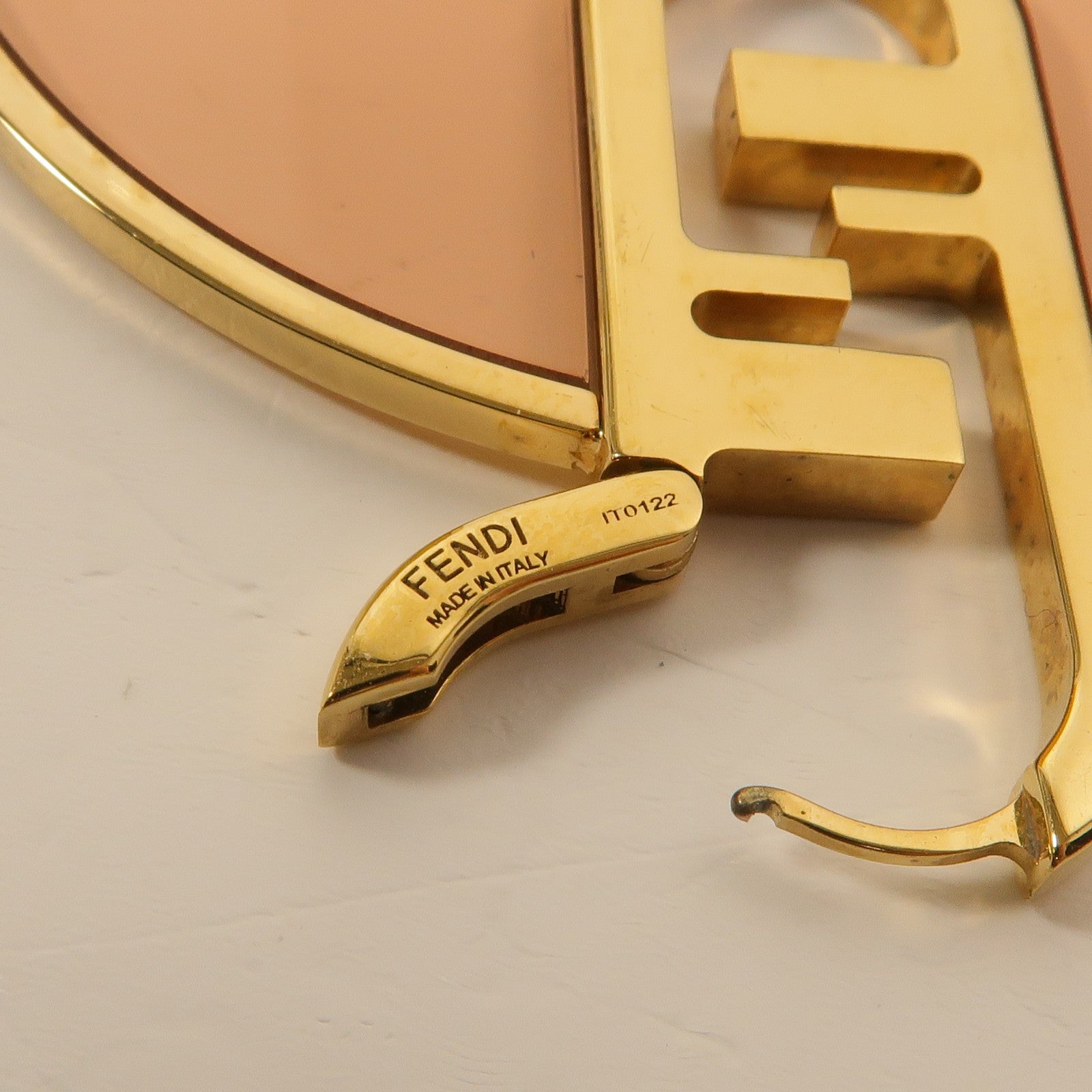 FENDI 金屬/Plexiglass FF Logo Earrings耳環