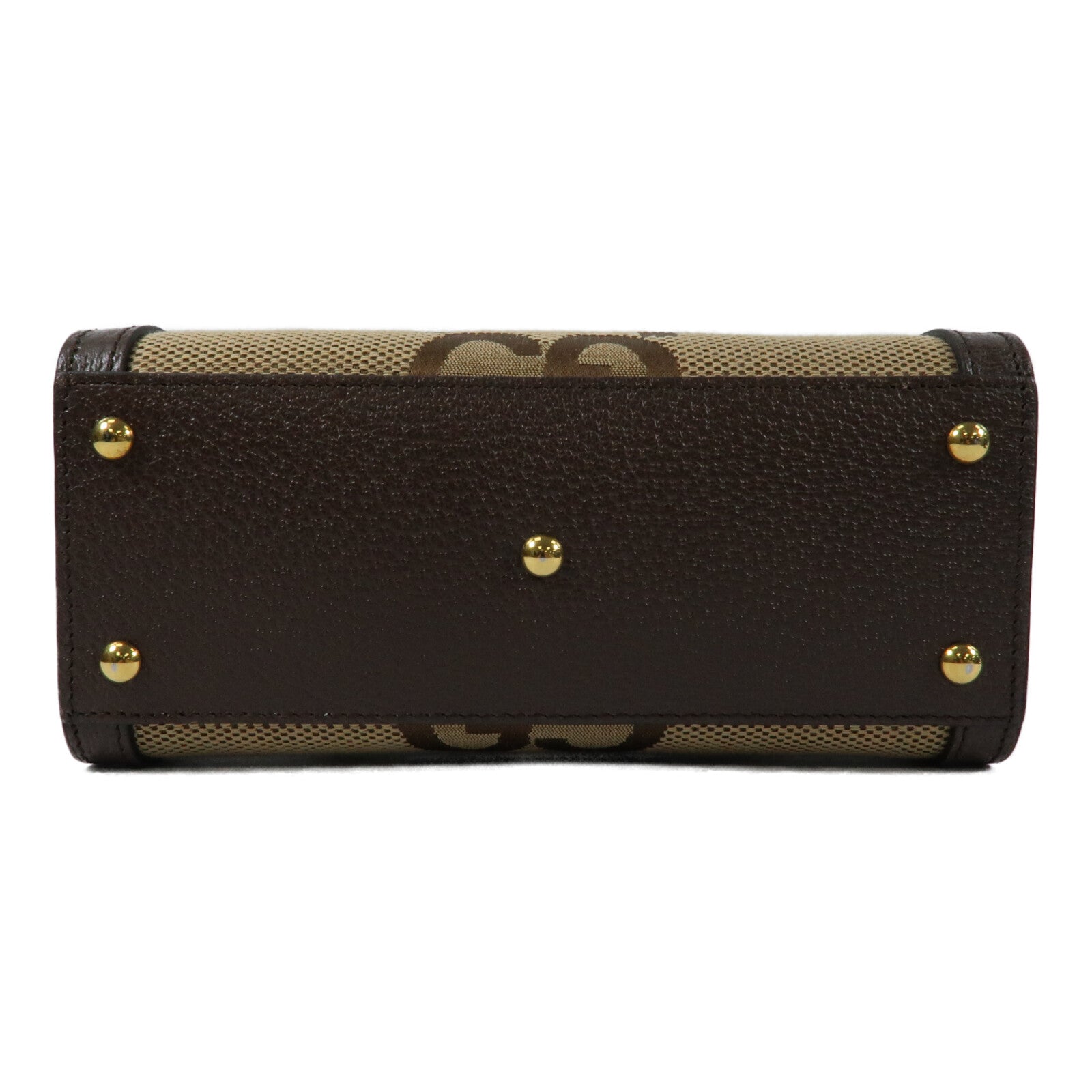 GUCCI 帆布/牛皮皮革Mini Diana Jumbo GG金扣手挽肩背兩用袋
