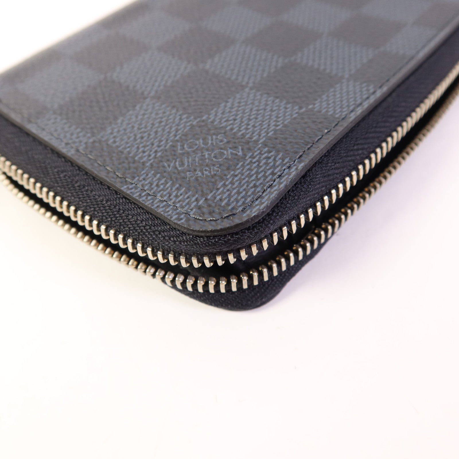 LOUIS VUITTON Damier Graphite Zipper Wallet Vertical銀扣長錢包