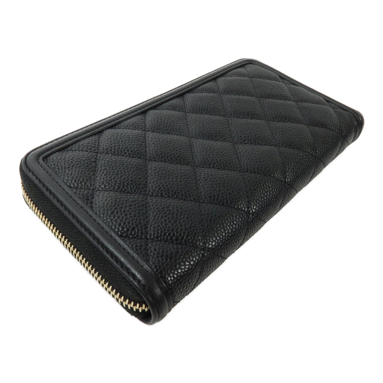CHANEL 牛皮皮革CC Filigree Zipper Long Wallet長錢包