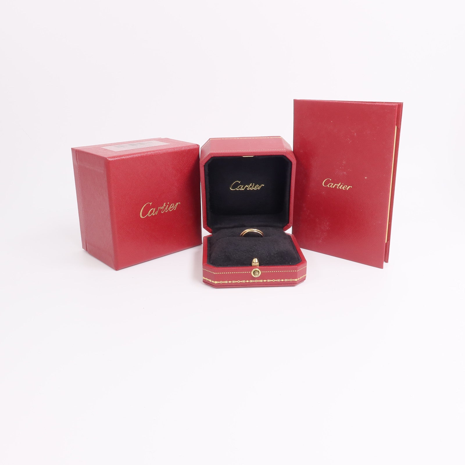 CARTIER 18K白金/黃金/黃金Mini Trinity Ring戒指
