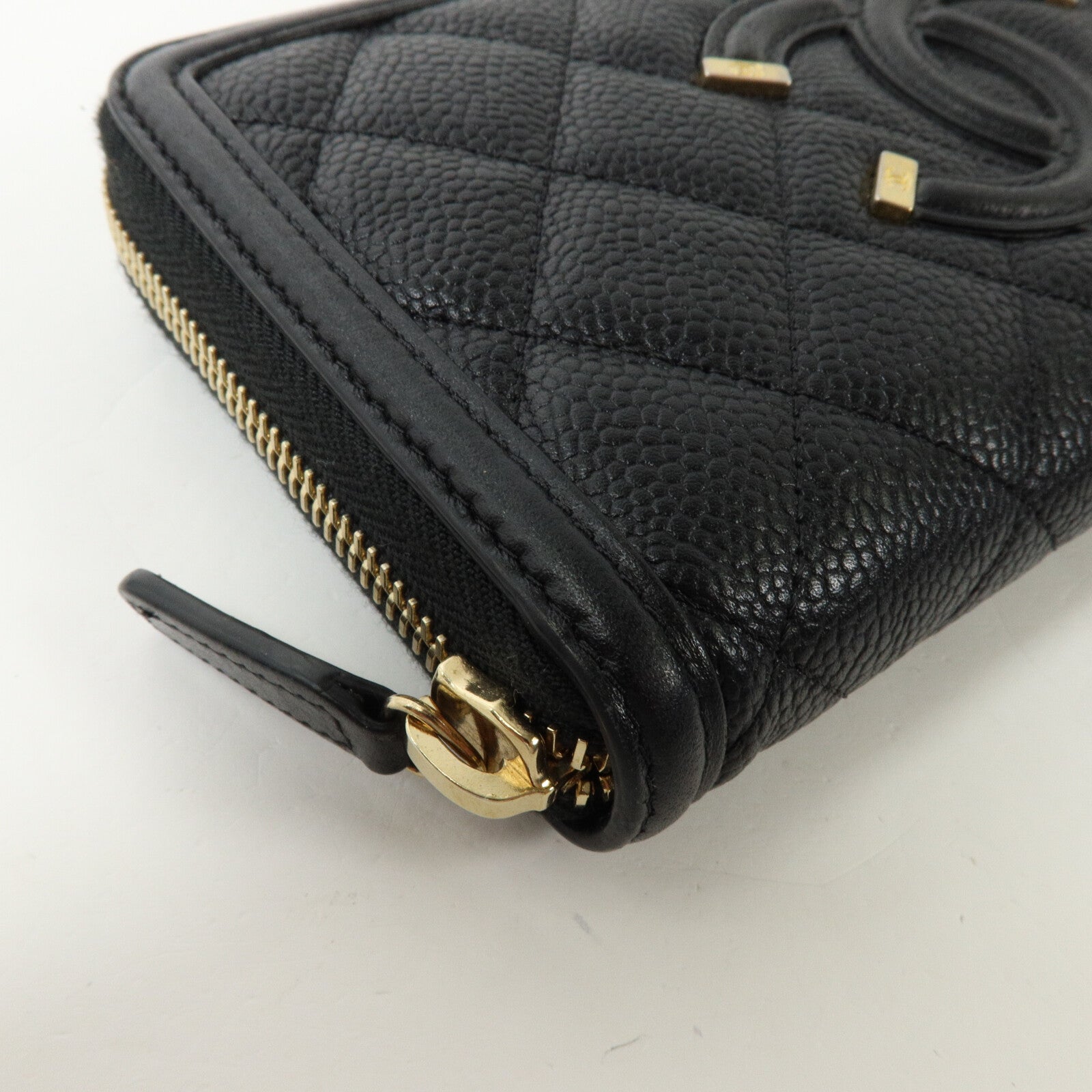CHANEL 牛皮皮革CC Filigree Zipper Long Wallet長錢包