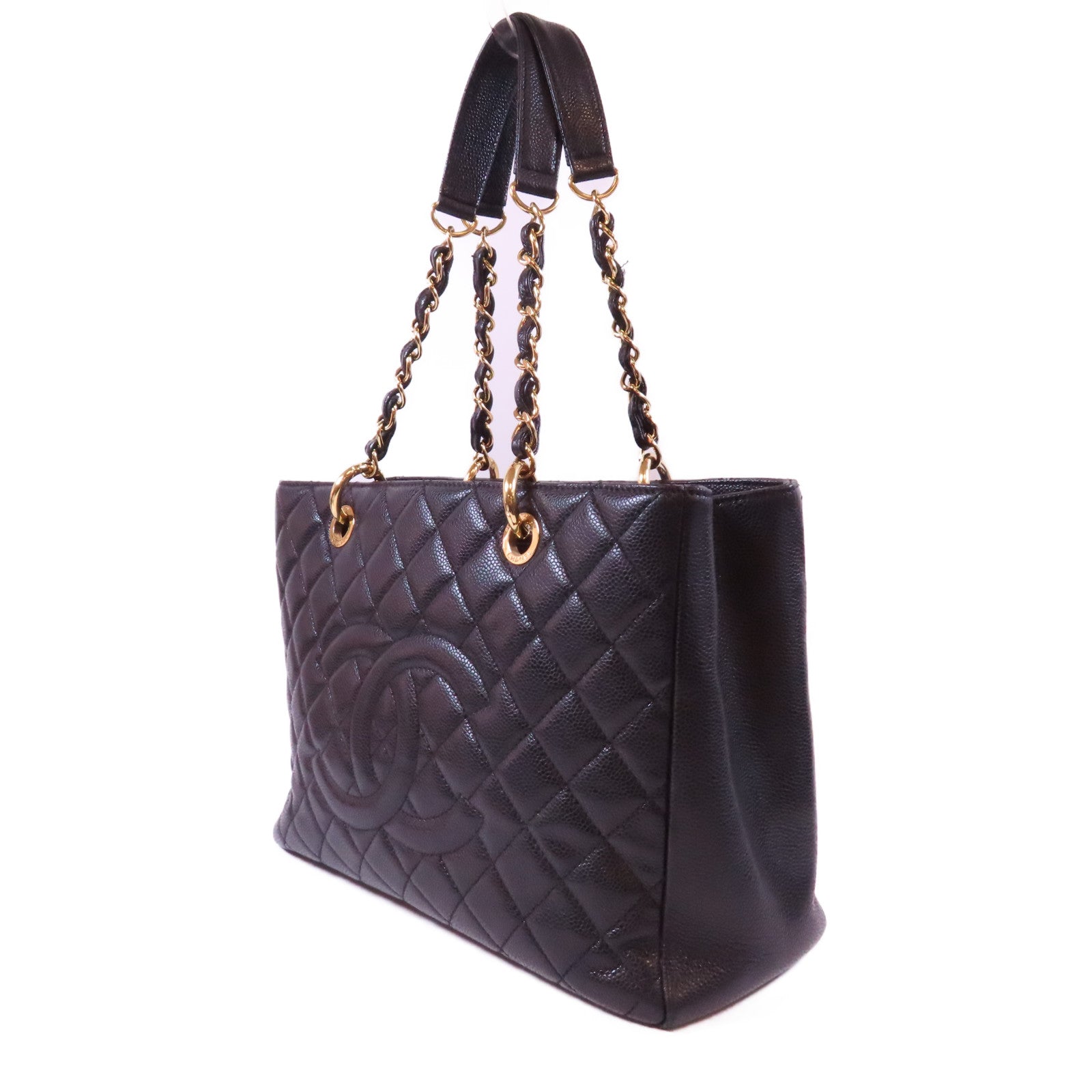 CHANEL 菱格牛皮皮革GST Grand Shopping Tote金扣手挽袋黑色