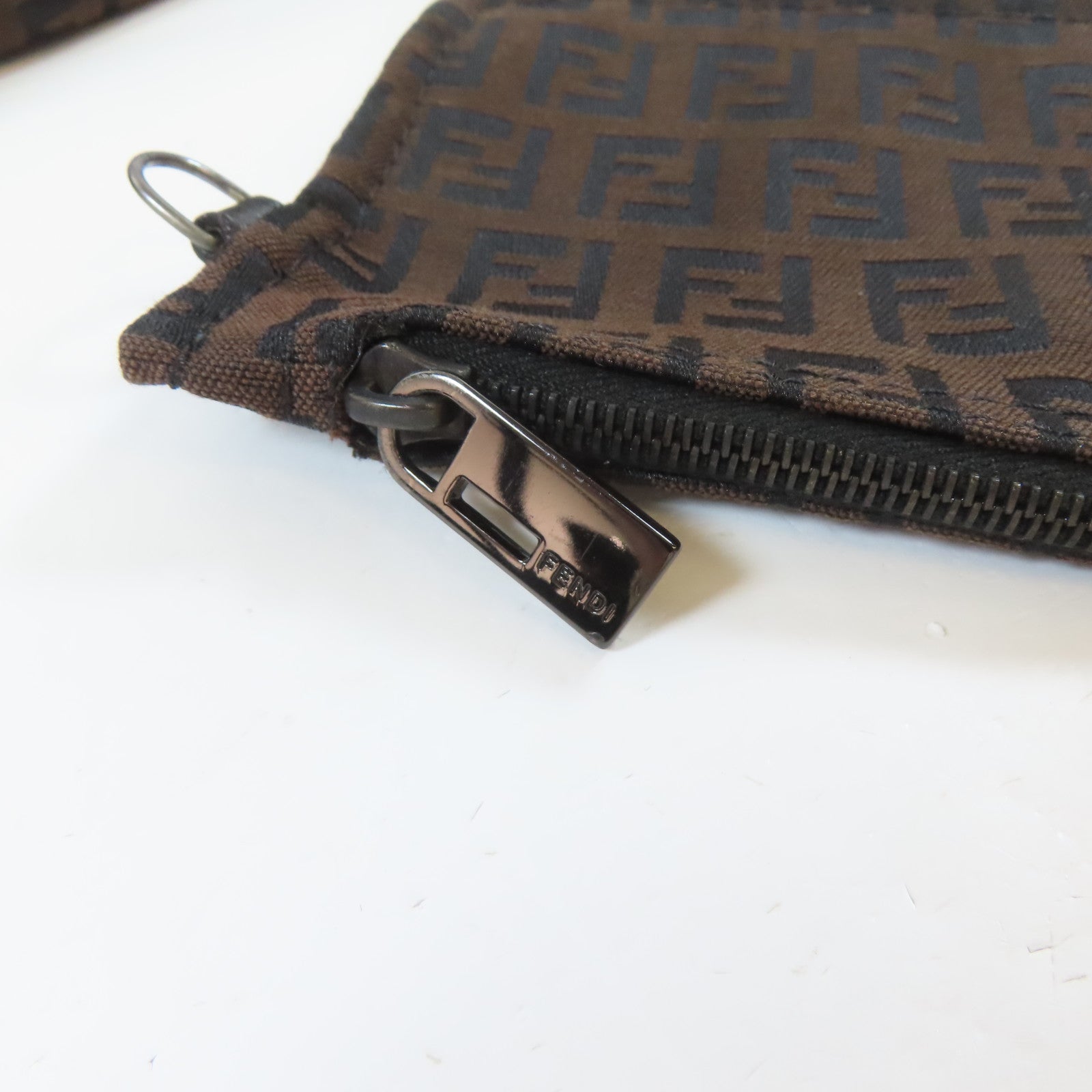 FENDI 帆布Tote Bag銀扣手挽袋啡色