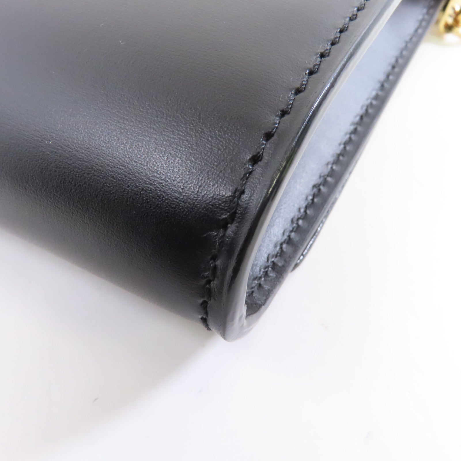 LOUIS VUITTON 牛皮皮革Chain Louise金扣鏈帶肩背袋黑色