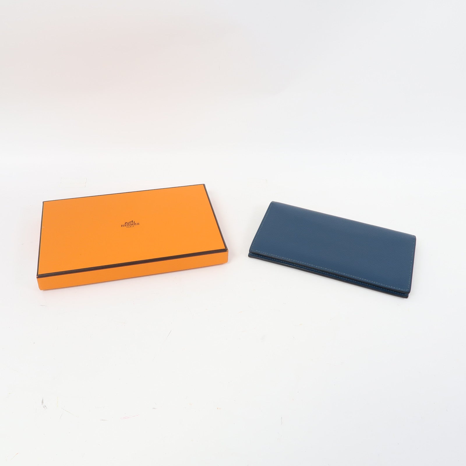 HERMES Epsom皮革Portefeuille Citizen Twill長錢包藍色