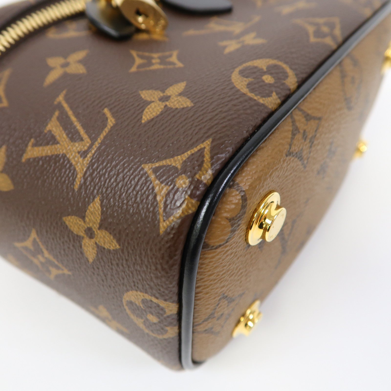 LOUIS VUITTON Monogram Vanity PM金扣手挽肩背兩用袋啡色