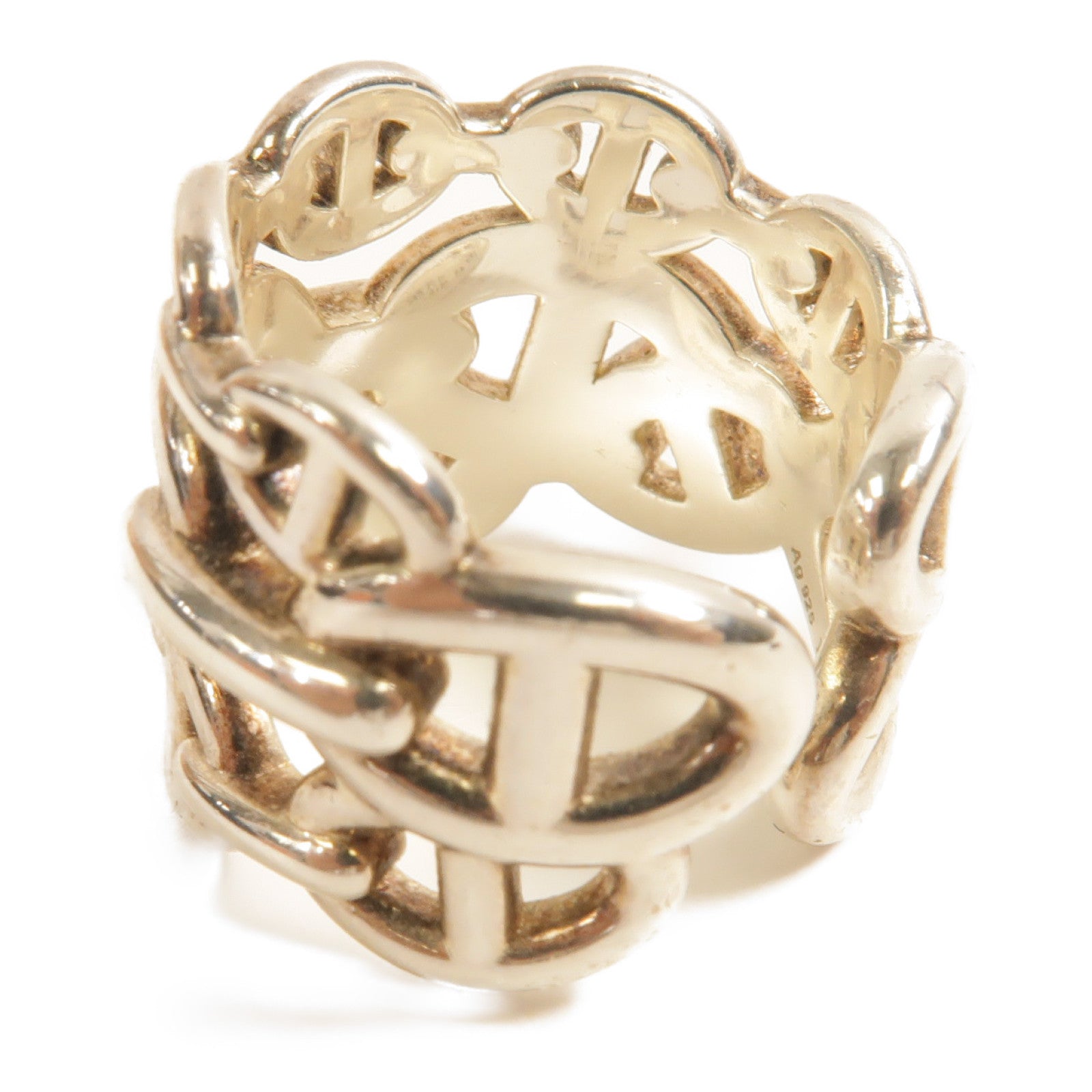 HERMESChain D'ancre Enchainee Ring Silver US#5.75