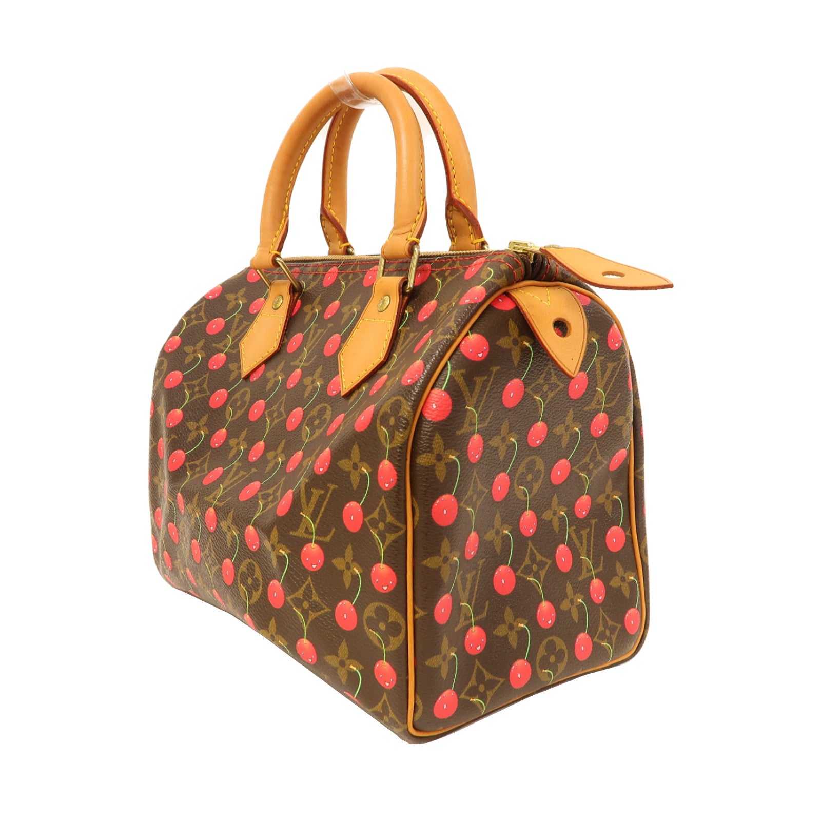 LOUIS VUITTON Monogram Takashi Murakami Speedy 25金扣手挽袋啡色