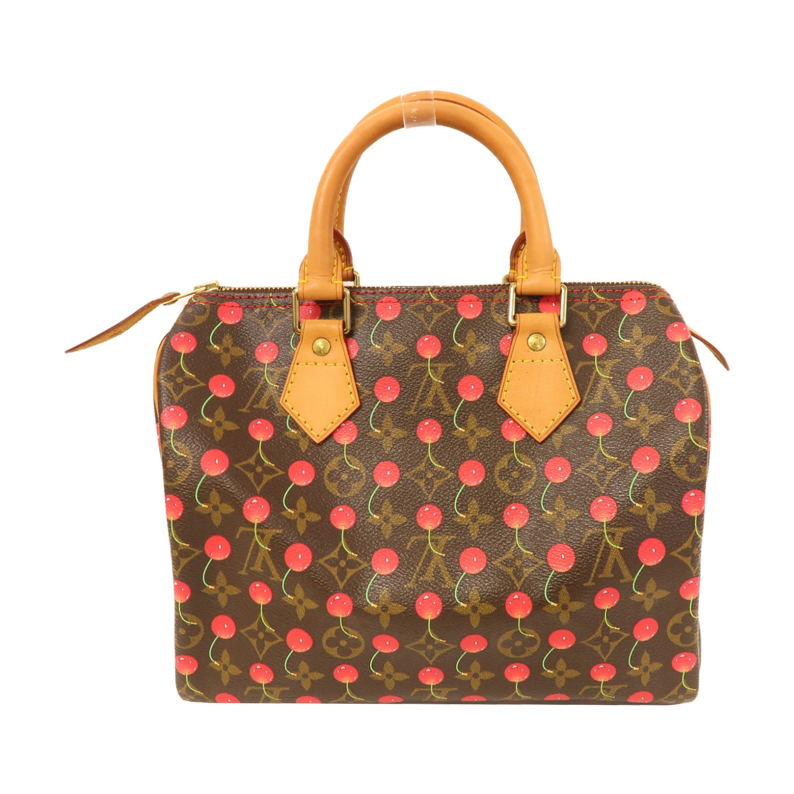 LOUIS VUITTON Monogram Takashi Murakami Speedy 25金扣手挽袋啡色