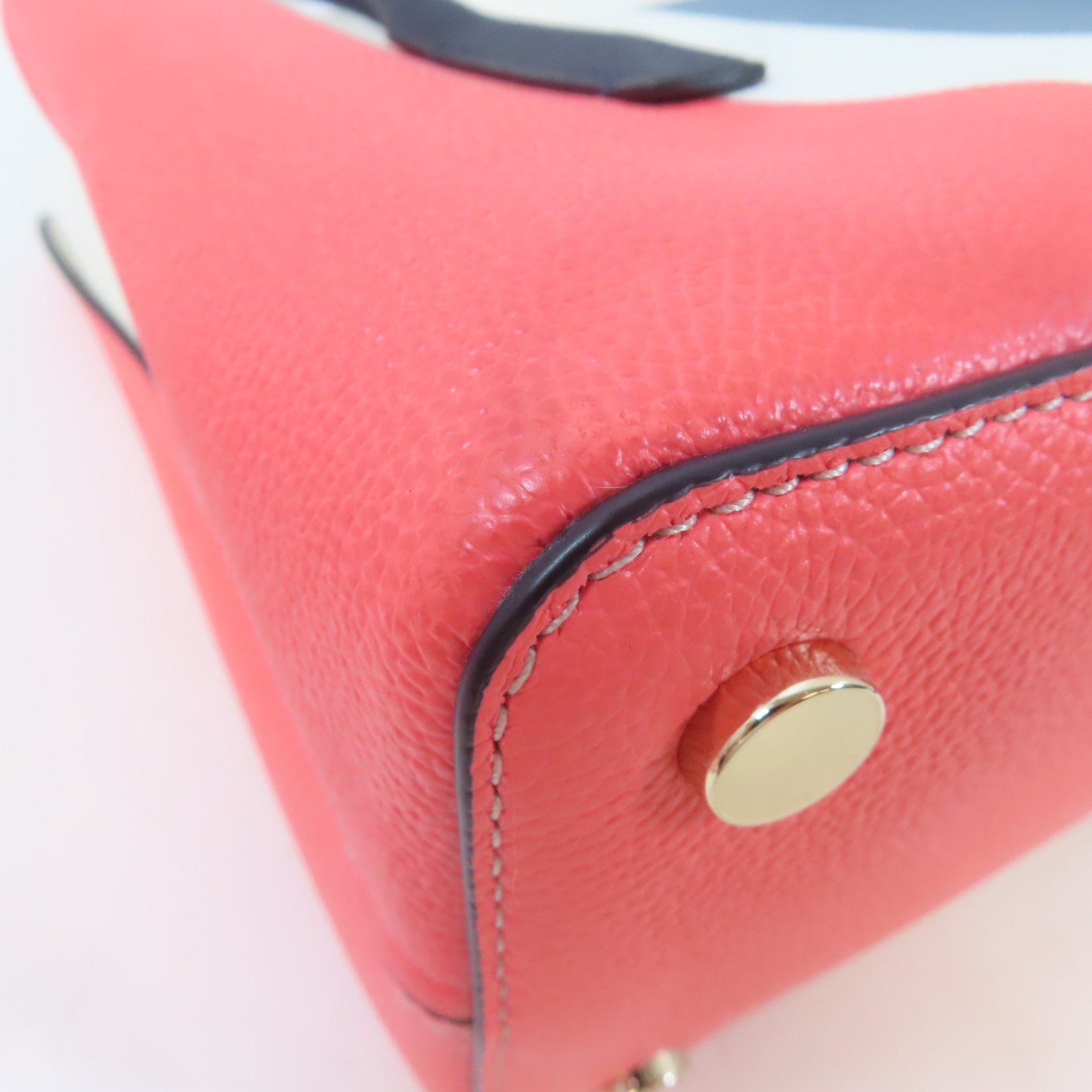 Kate Spade 牛皮皮革2Way Shoulder Bag銀扣手挽肩背兩用袋白色/粉橙色/黃色/淺藍色