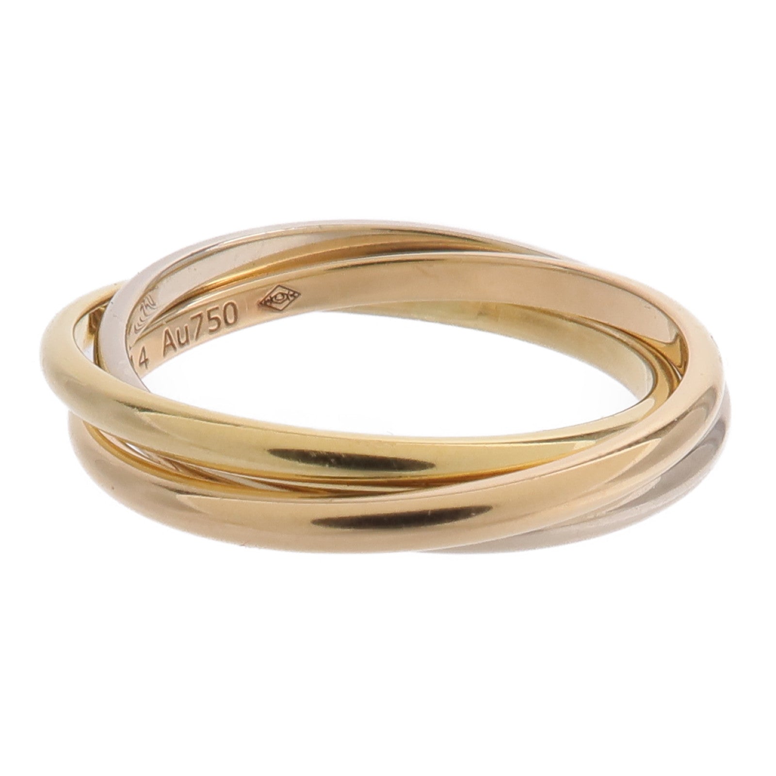 CARTIER 18K白金/黃金/黃金Mini Trinity Ring戒指