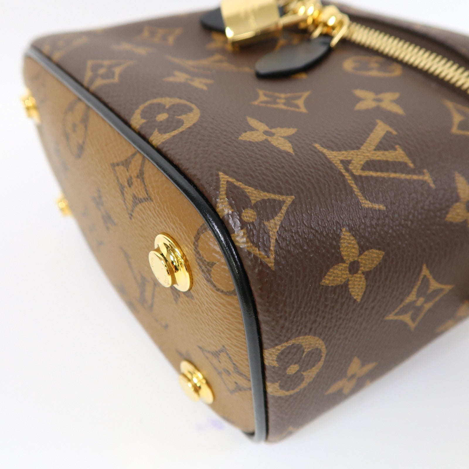 LOUIS VUITTON Monogram Vanity PM金扣手挽肩背兩用袋啡色